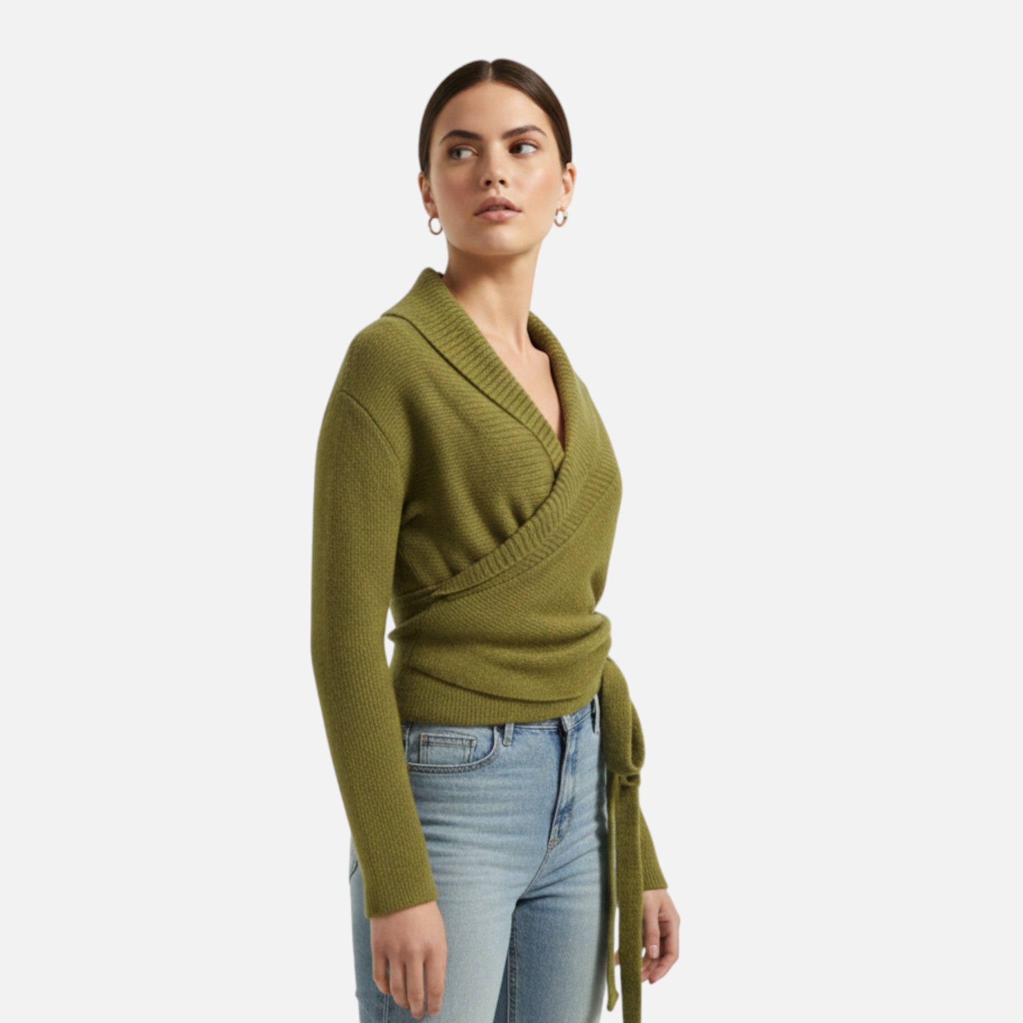 Maison Dresson | Women’s V-Neck Wrap Knit Sweater