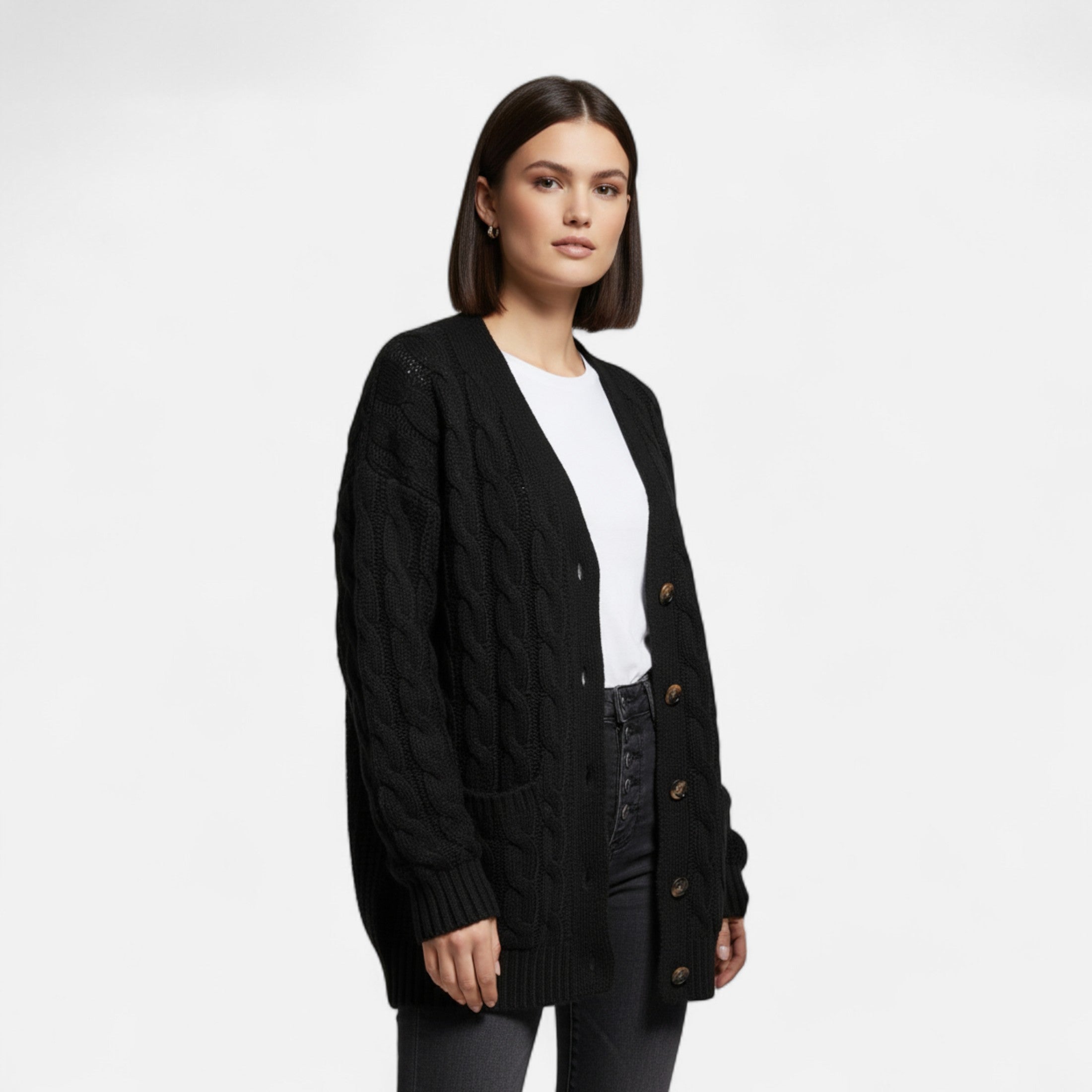 Maison Dresson | Women’s Long Knit Cardigan Vest – Autumn Elegance