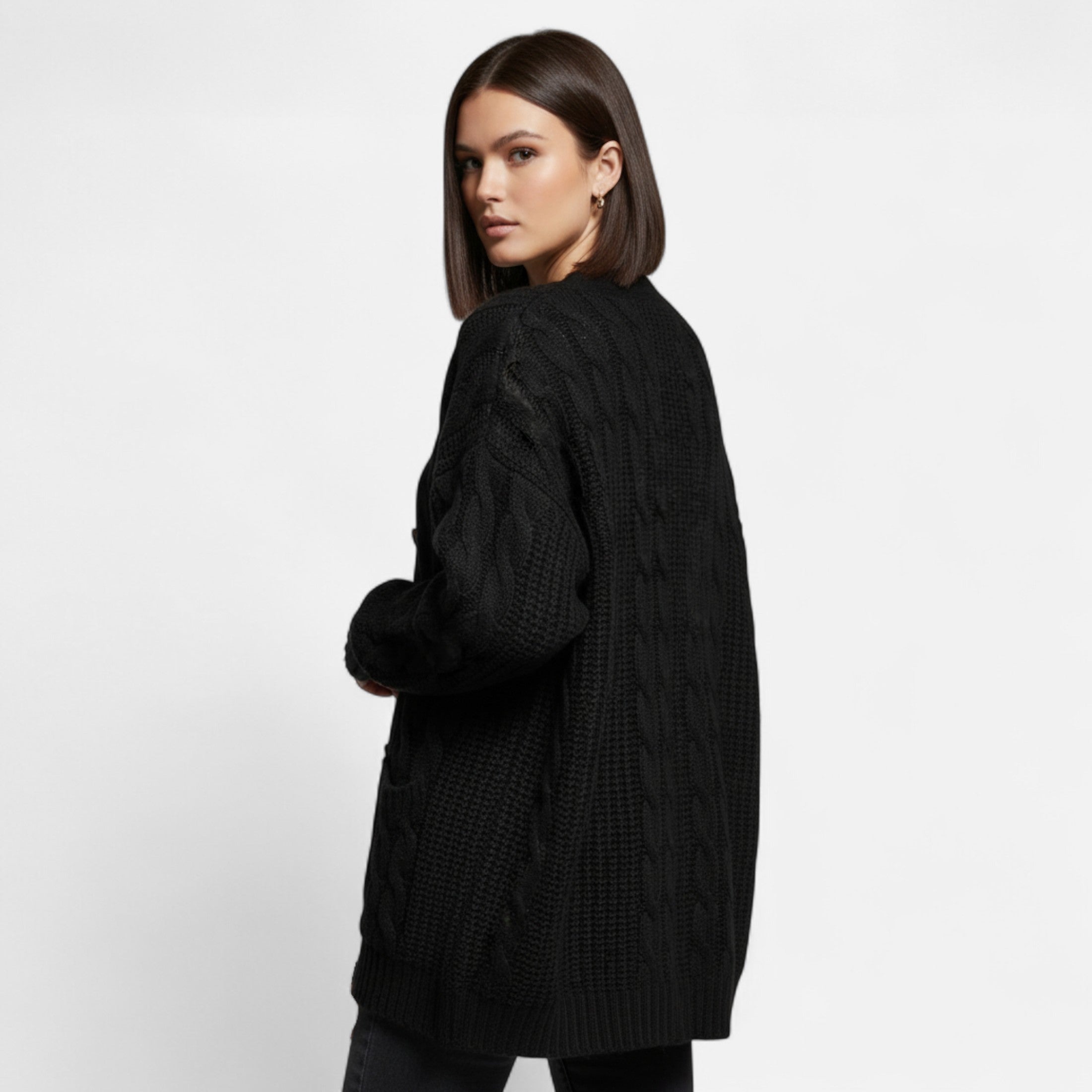 Maison Dresson | Women’s Long Knit Cardigan Vest – Autumn Elegance