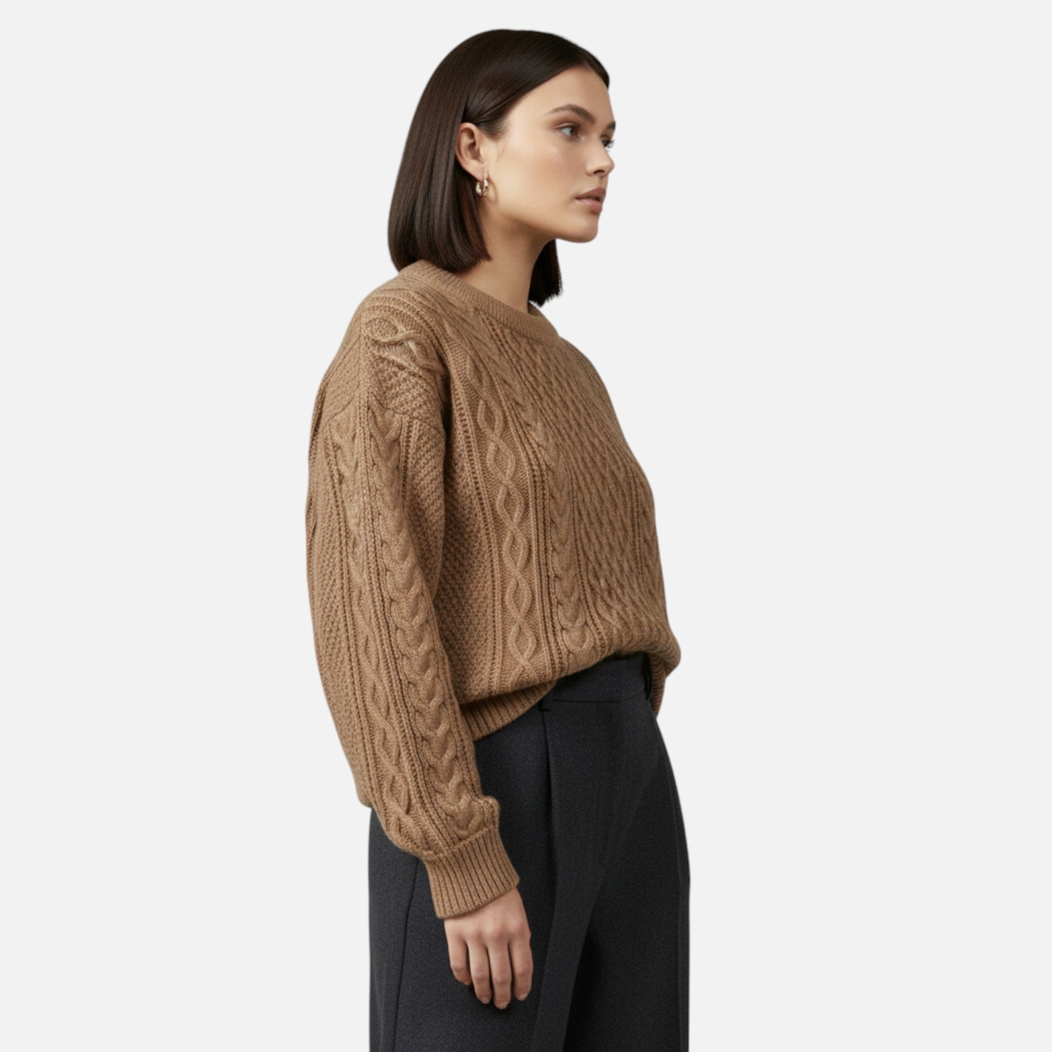 Maison Dresson | Women’s Slight-Stretch Knitted Cabled Sweater