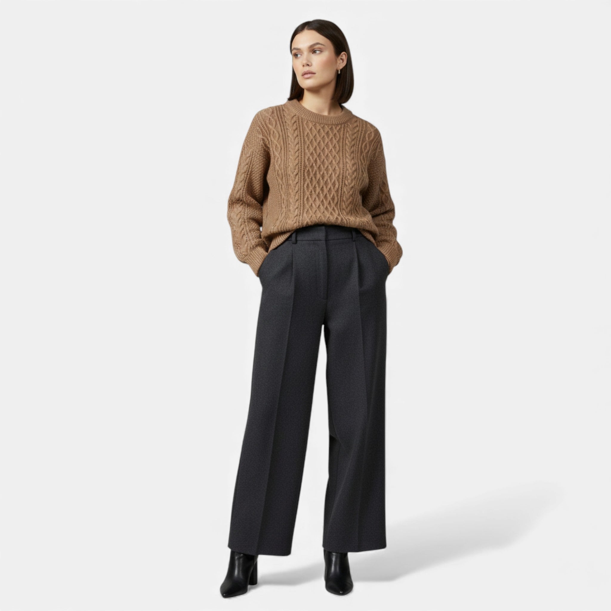 Maison Dresson | Women’s Slight-Stretch Knitted Cabled Sweater