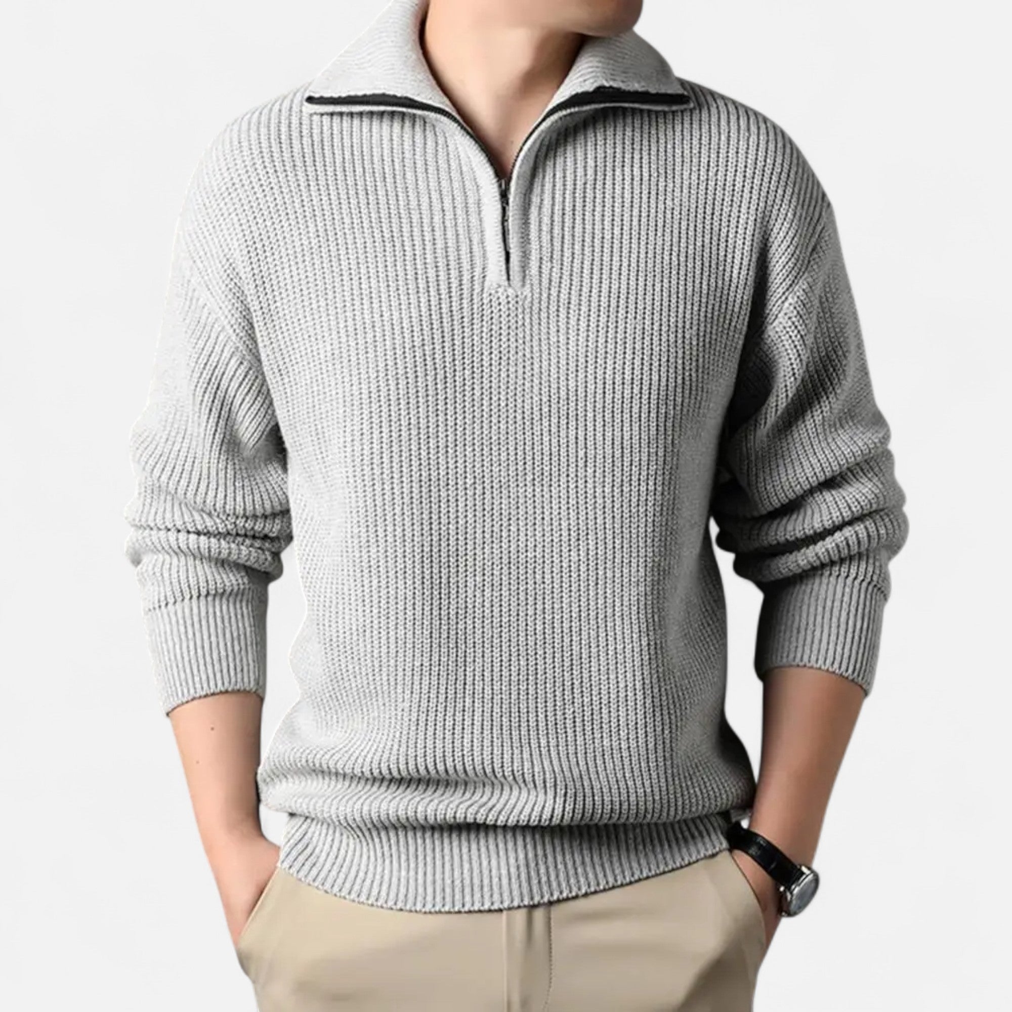 Maison Dresson | Men’s Wool-Blend Half-Zip Sweater
