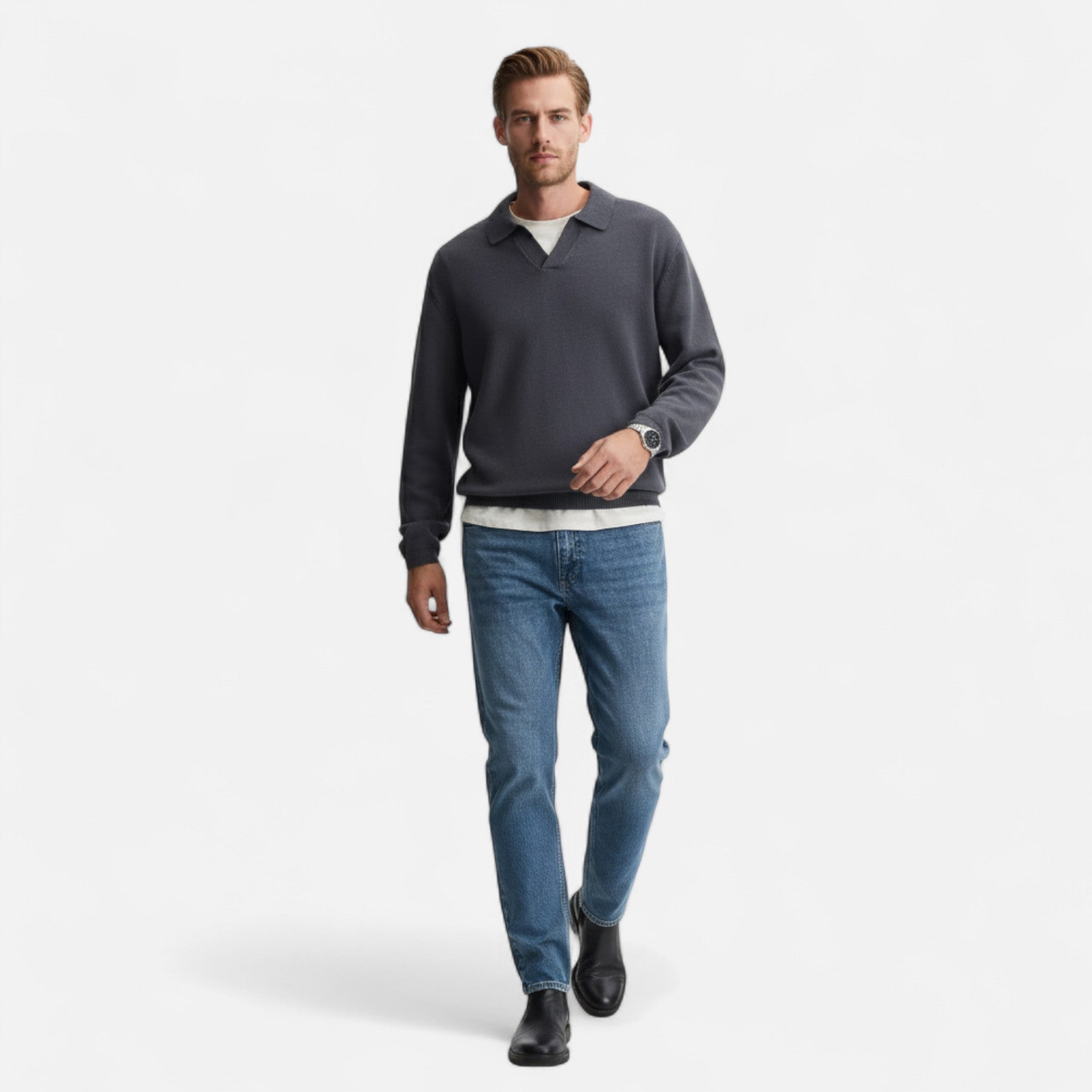 Maison Dresson | Men’s Knitted Cotton Polo Shirt