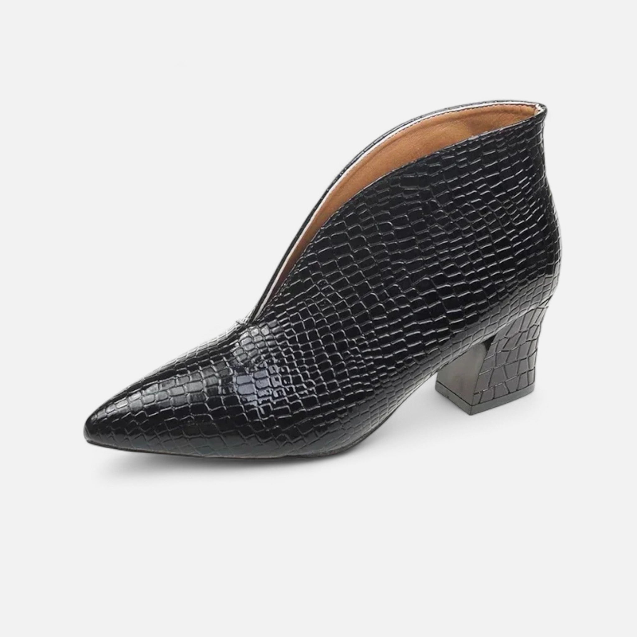 Maison Dresson | Women’s Patent Leather V-Cut Ankle Boots