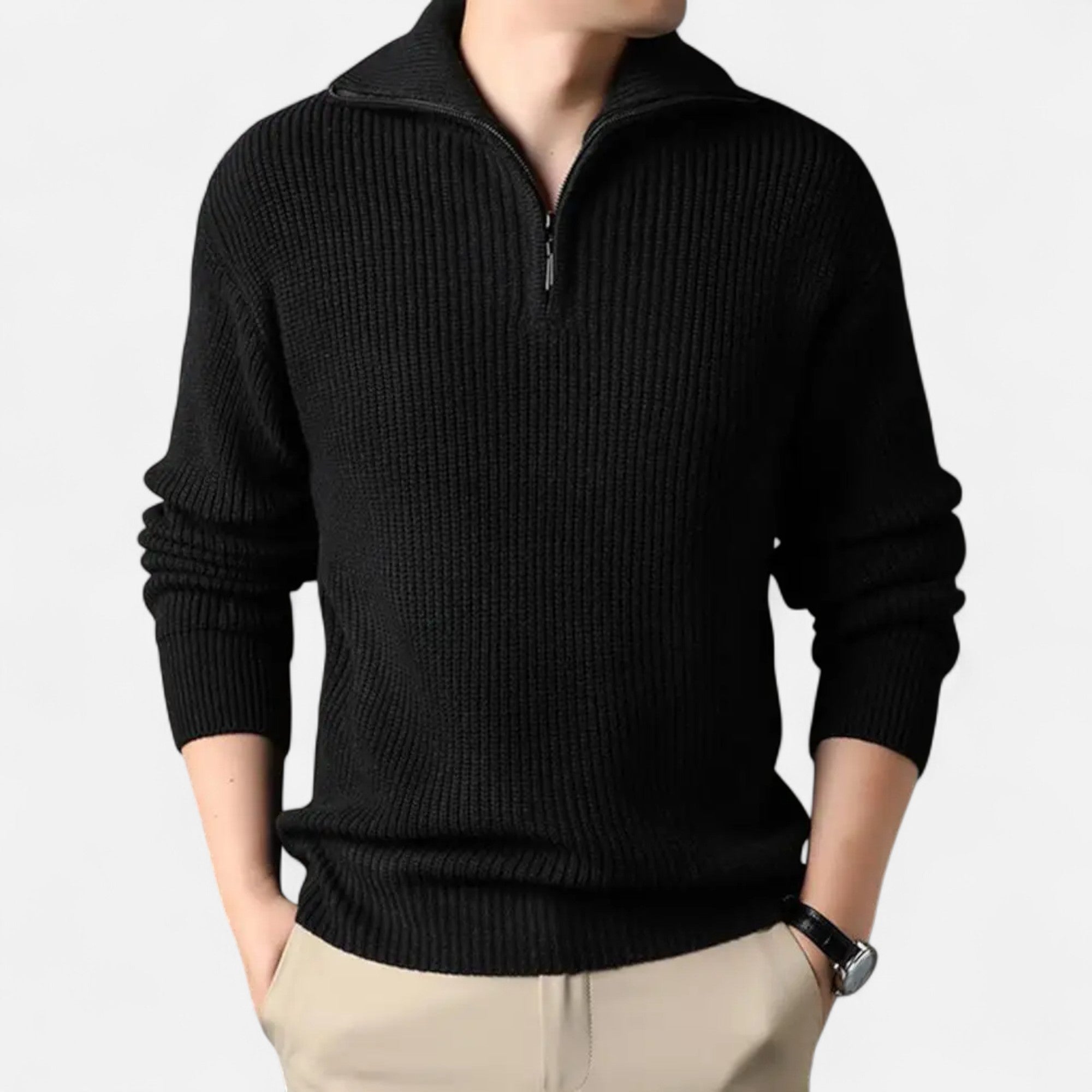 Maison Dresson | Men’s Wool-Blend Half-Zip Sweater