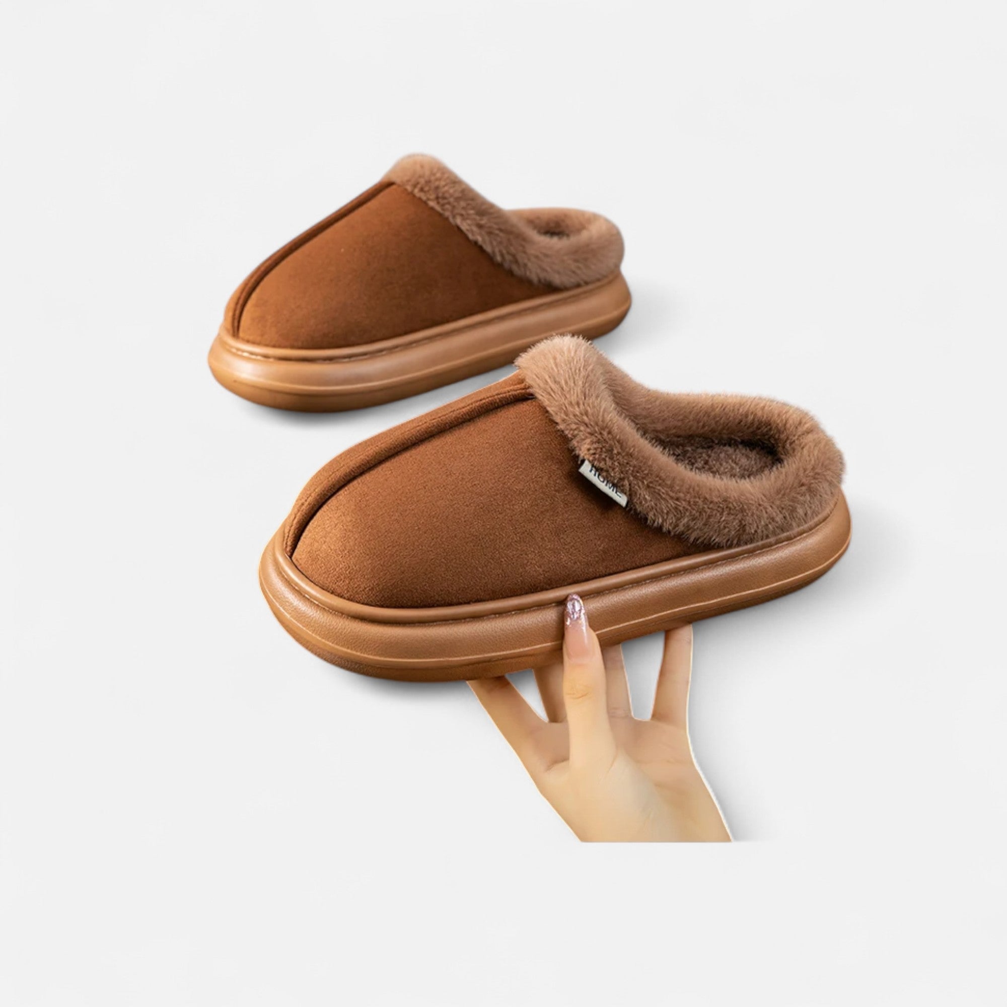 Maison Dresson | Women’s Plush Cashmere-Touch Platform Slippers