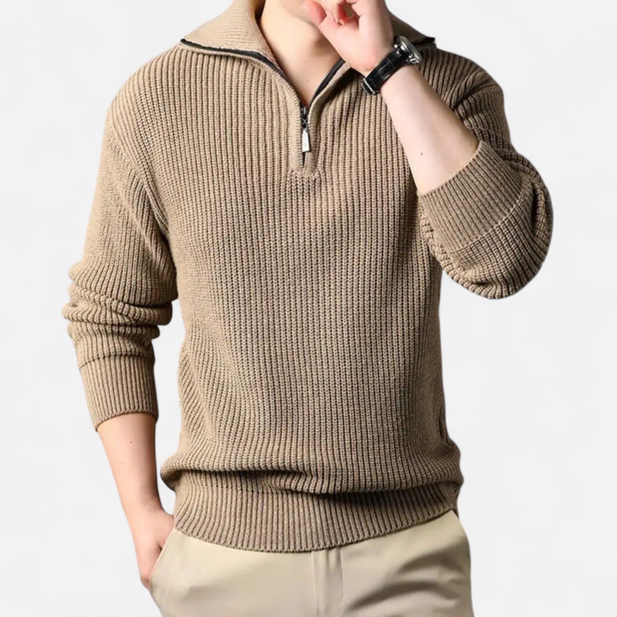 Maison Dresson | Men’s Wool-Blend Half-Zip Sweater