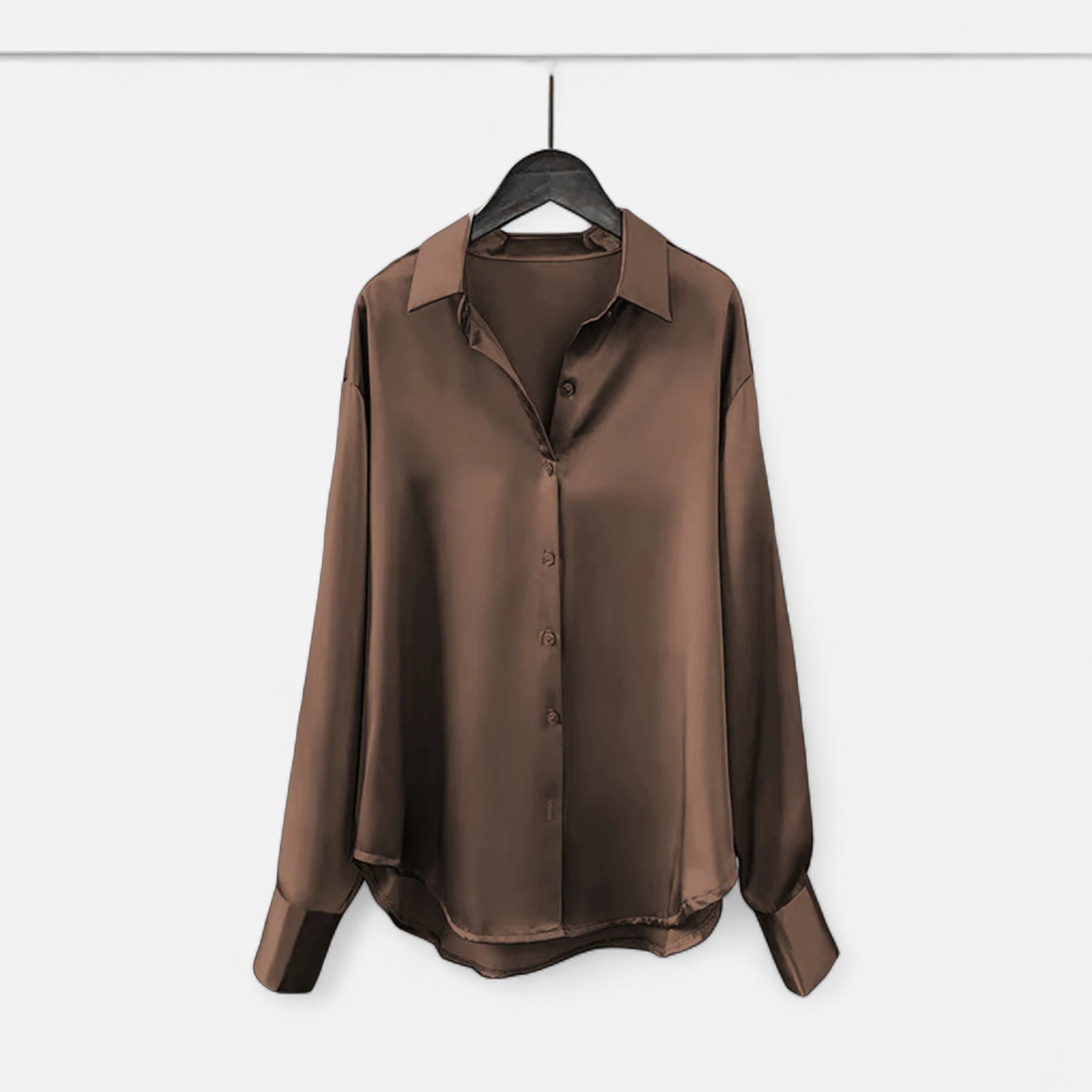 Maison Dresson | Women’s Silk Satin Blouse – Autumn Poise Edition