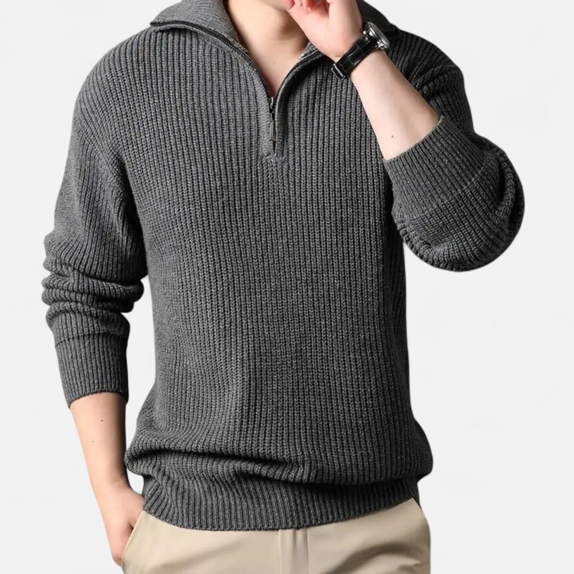 Maison Dresson | Men’s Wool-Blend Half-Zip Sweater
