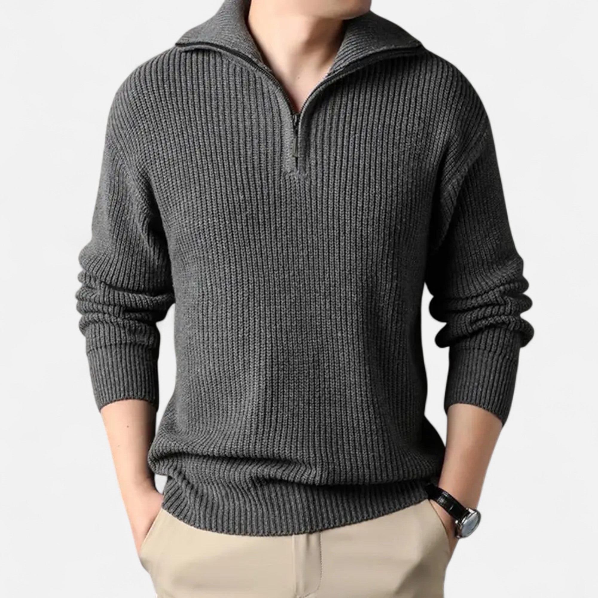 Maison Dresson | Men’s Wool-Blend Half-Zip Sweater