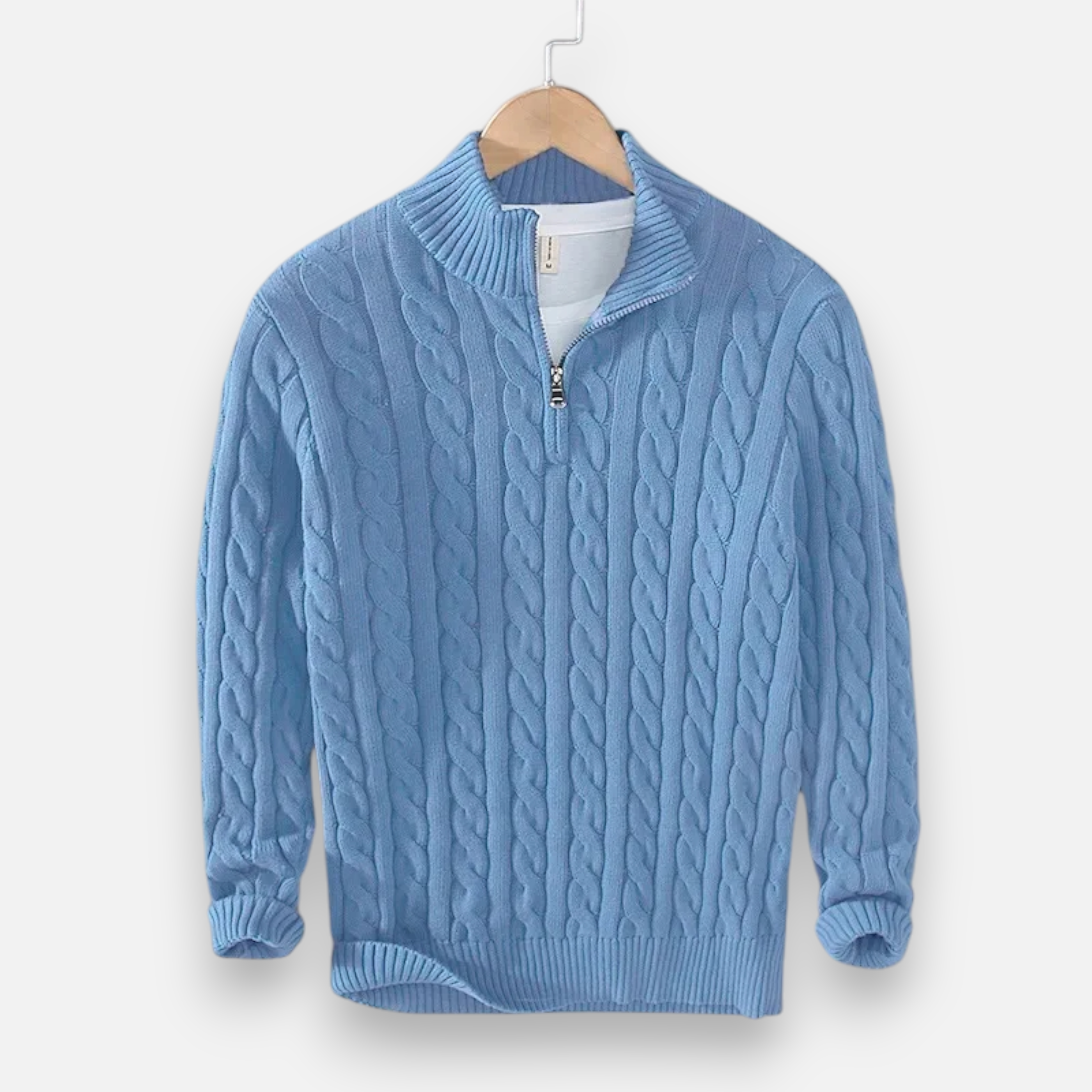 Maison Dresson | Men’s Thick-Knit Turtleneck Zip Sweater