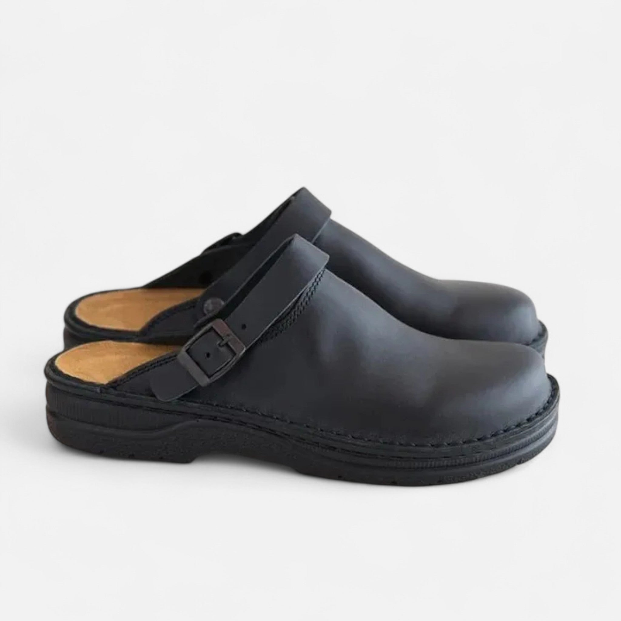 Maison Dresson | Men’s Suede Slippers – Square Toe Wedge Heel Design