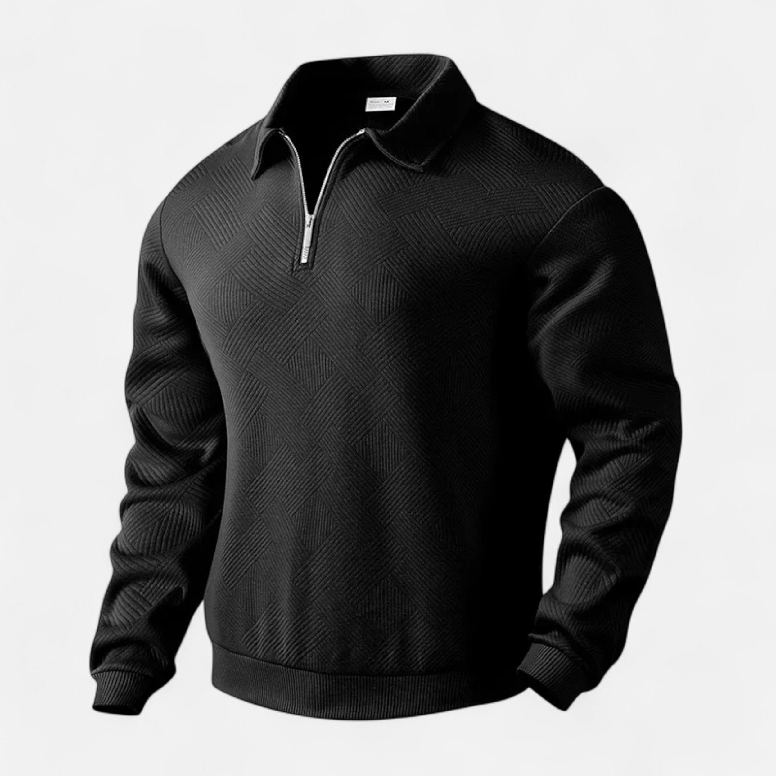 Maison Dresson | Men’s Long-Sleeved Polo Shirt | Zipper Lapel