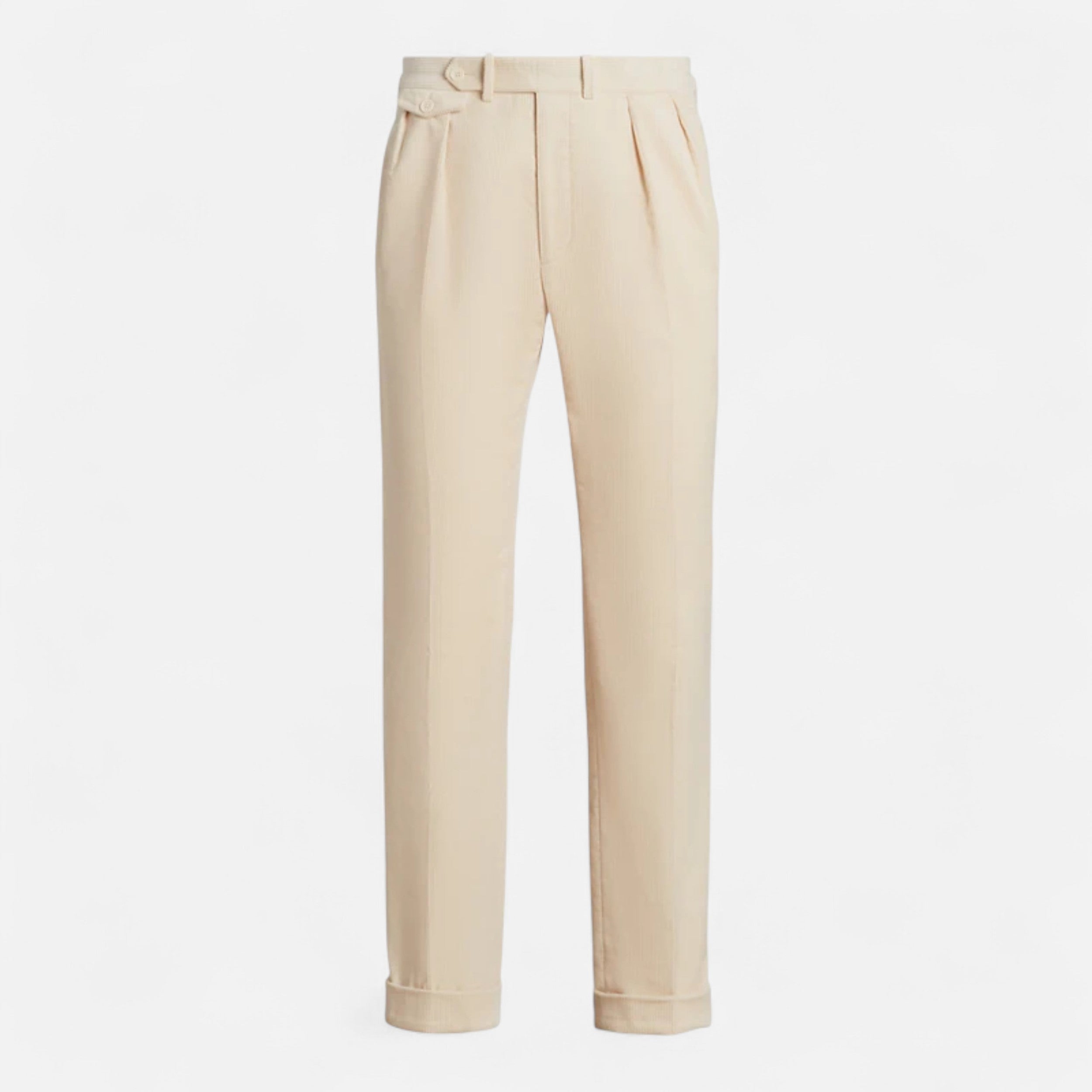 Maison Dresson | Men’s Tailored White Cotton-Blend Trousers