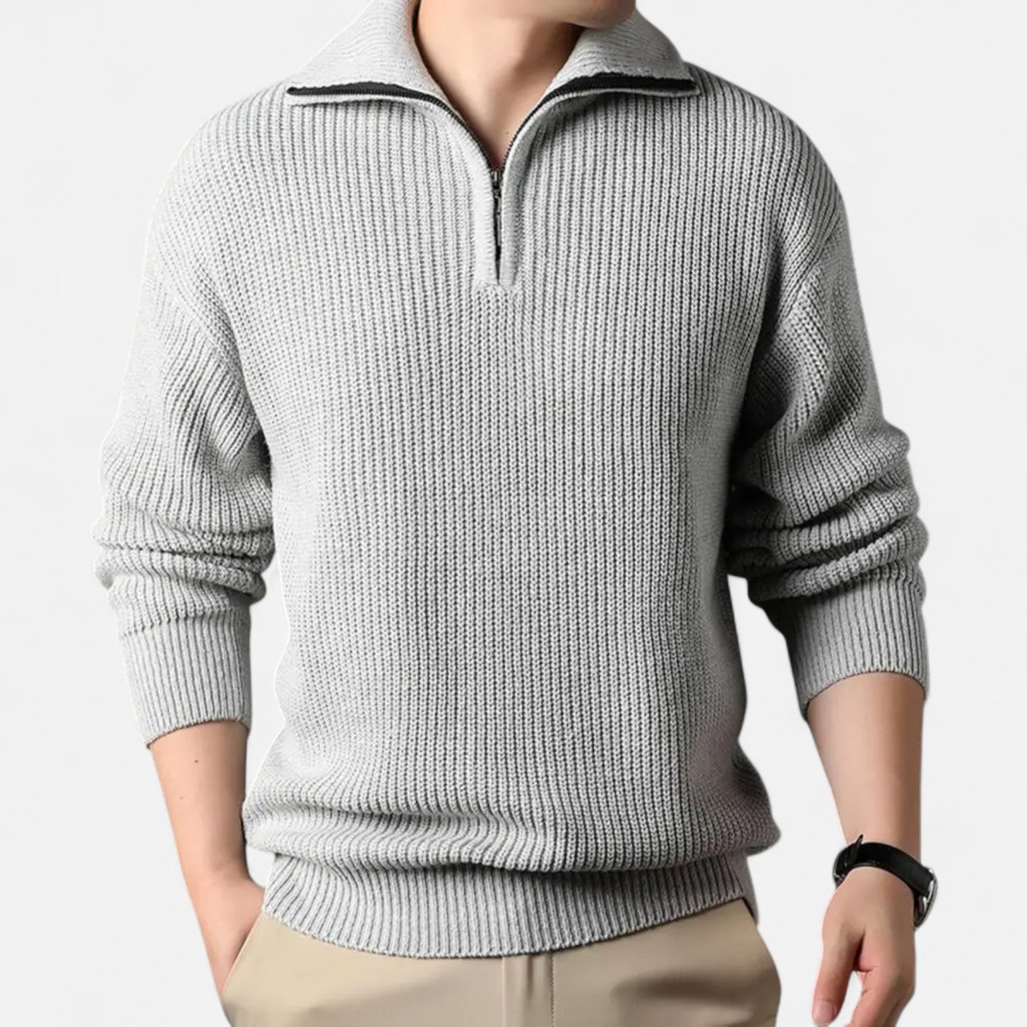 Maison Dresson | Men’s Wool-Blend Half-Zip Sweater