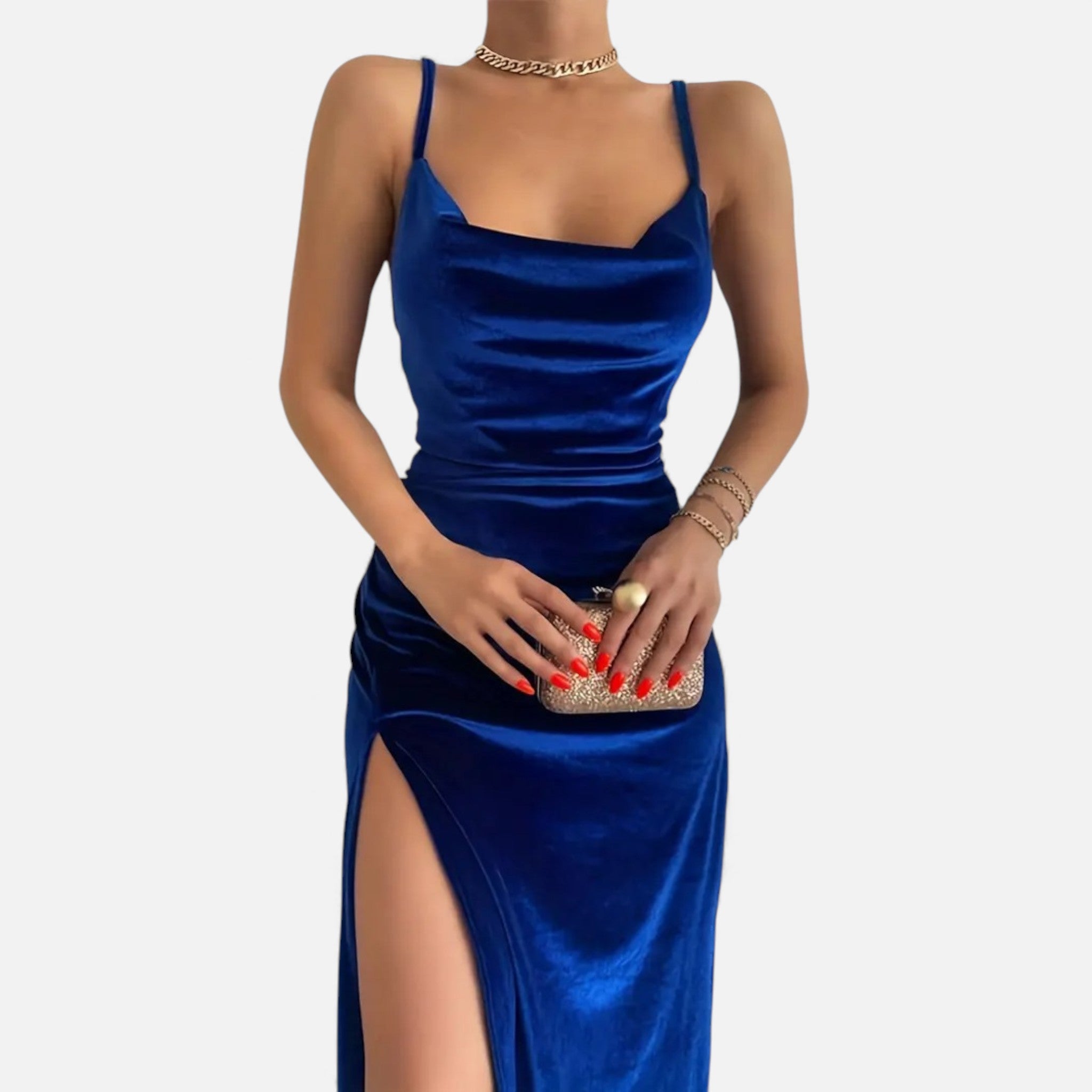 Maison Dresson | Women’s Ruched Spaghetti Strap Evening Dress