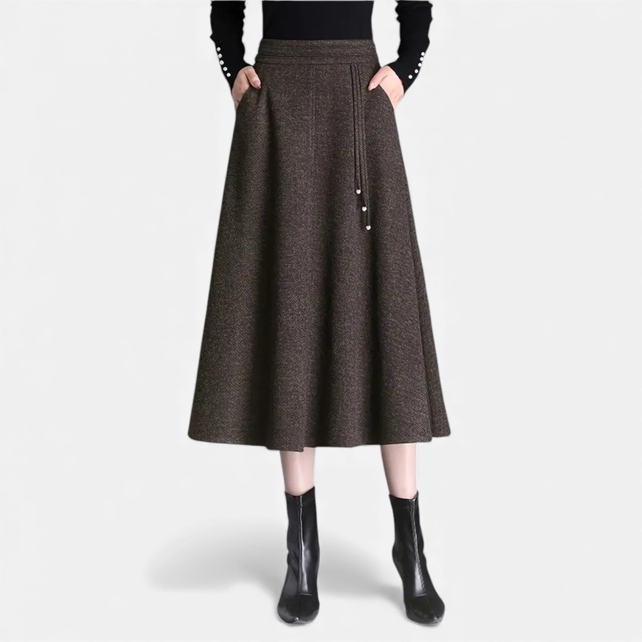 Maison Dresson | Women’s Elegant Tweed Skirt with Pockets