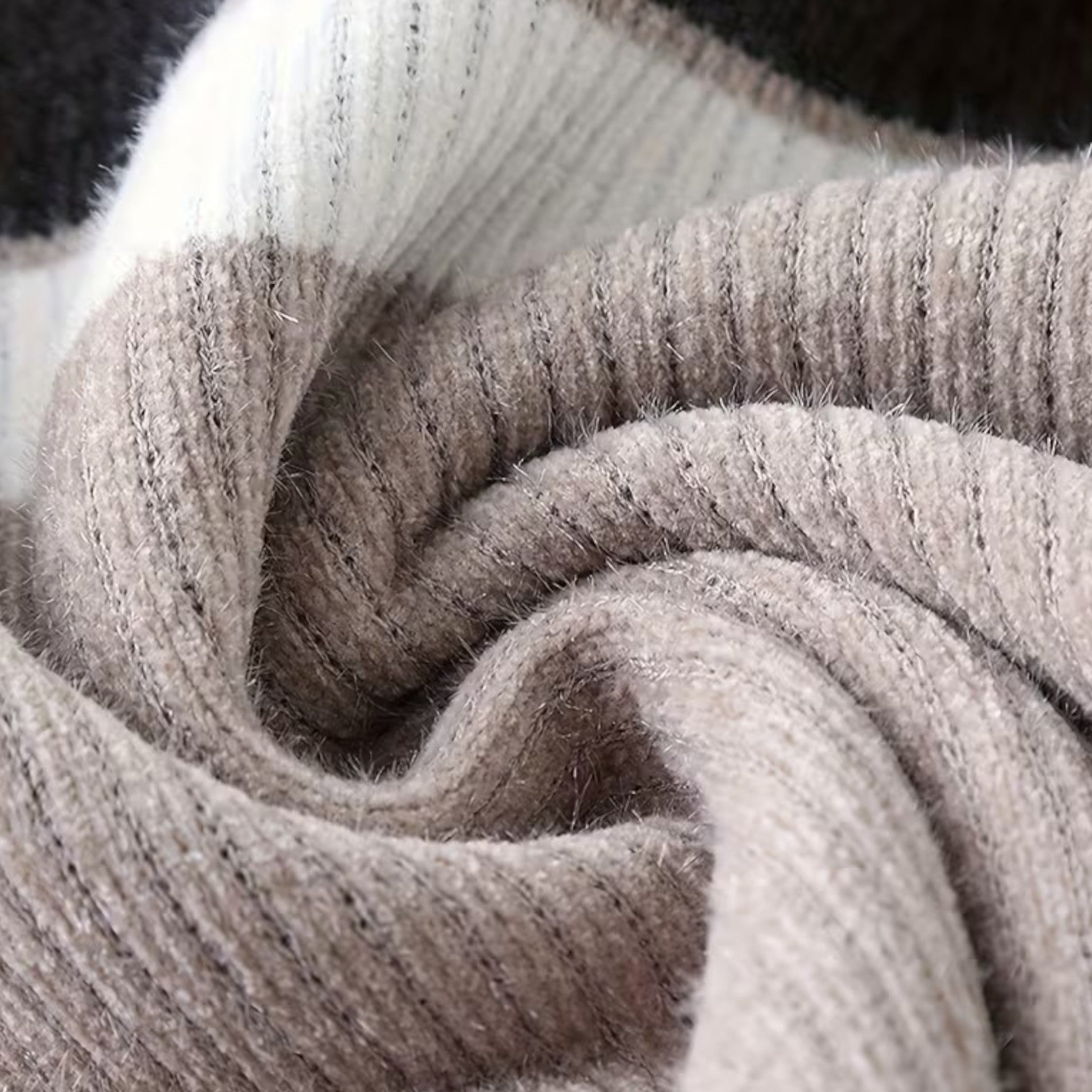 Maison Dresson | Men’s Thick Half-Zip Striped Knit Sweater