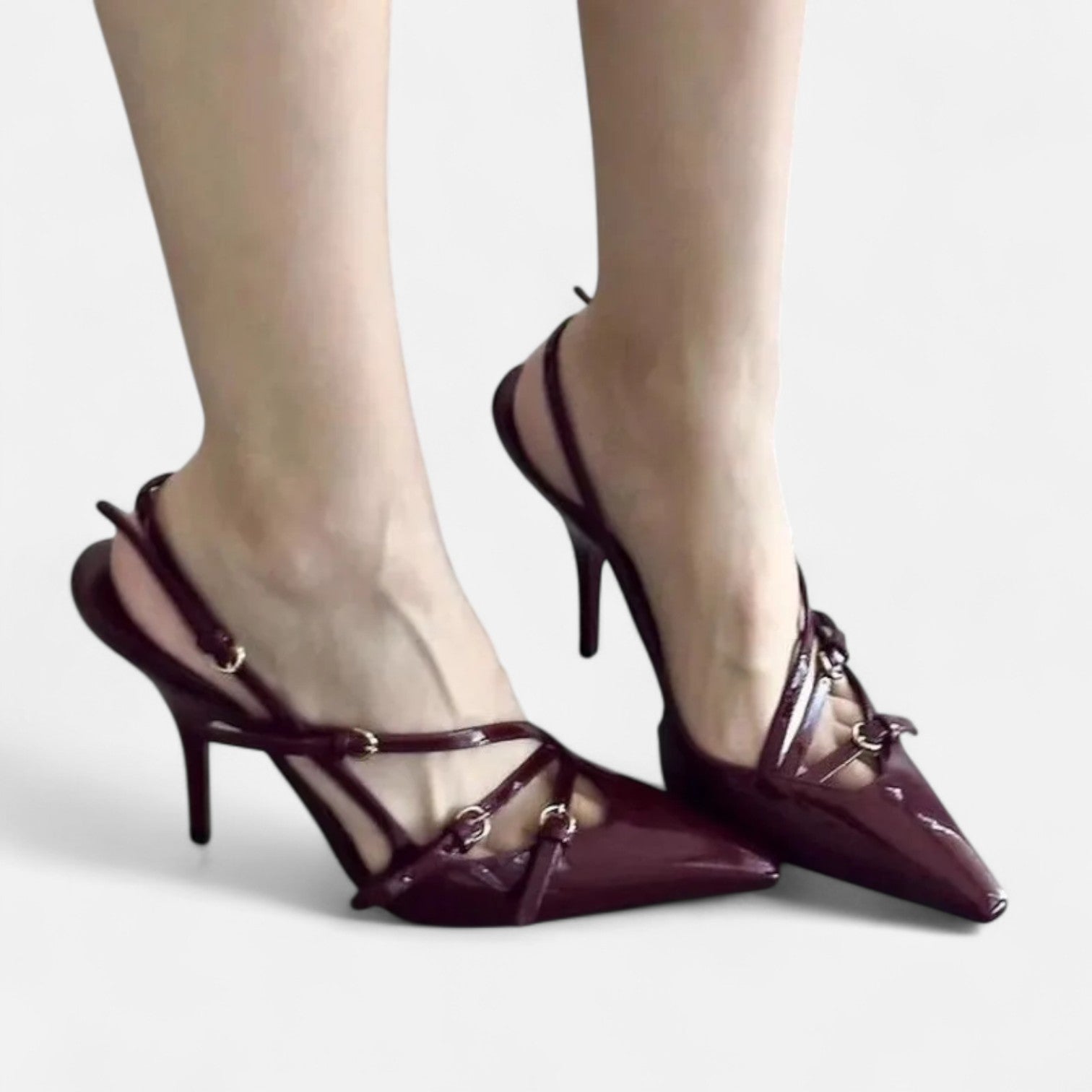 Maison Dresson | Women’s Satin Pointed-Toe Summer Heels – Hollow-Out Design, Slim Heel Elegance