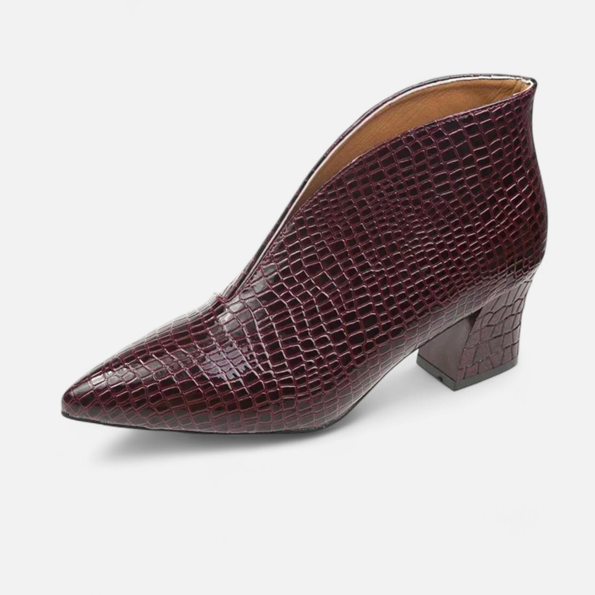 Maison Dresson | Women’s Patent Leather V-Cut Ankle Boots