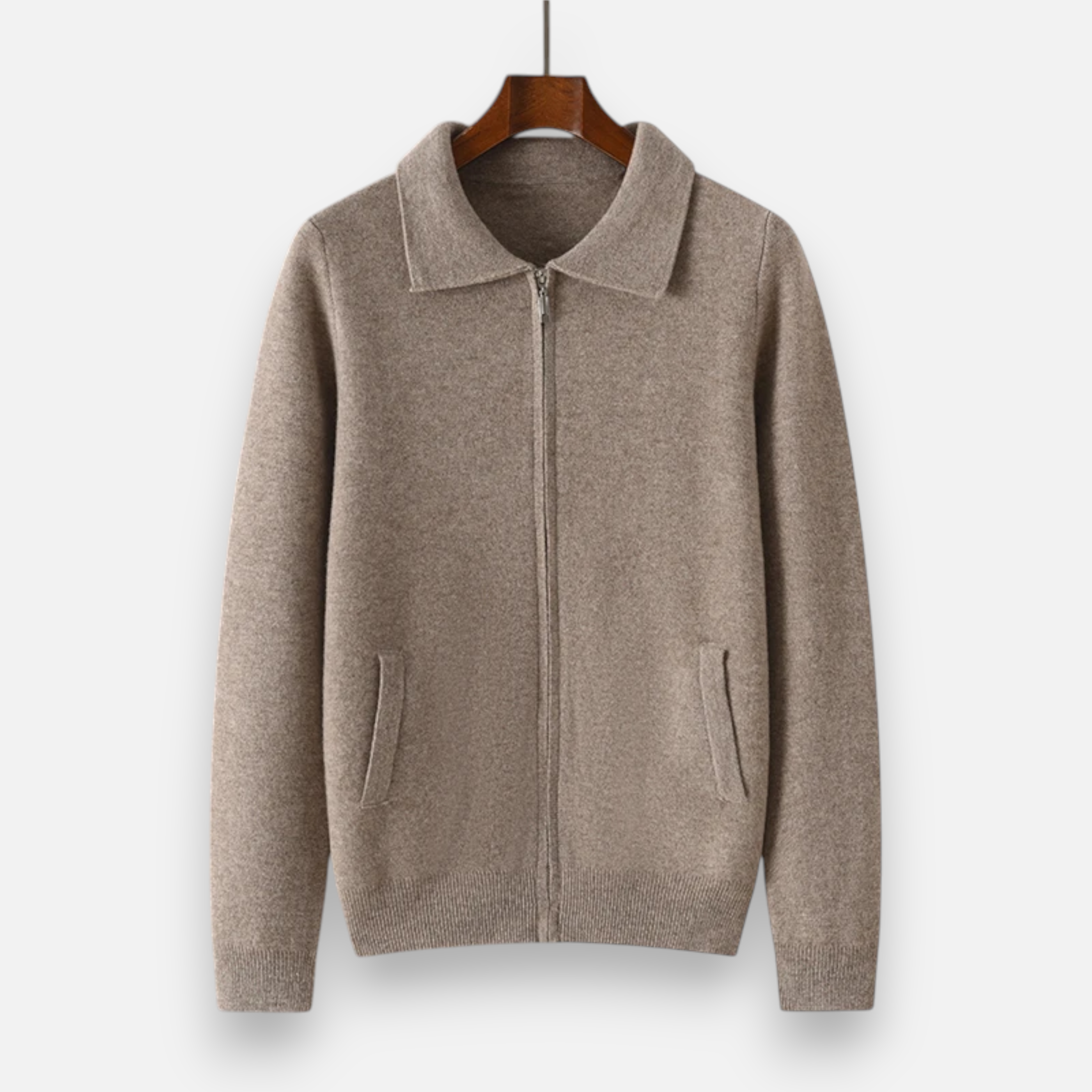Maison Dresson | Men’s Wool-Cashmere Zip Business Sweater