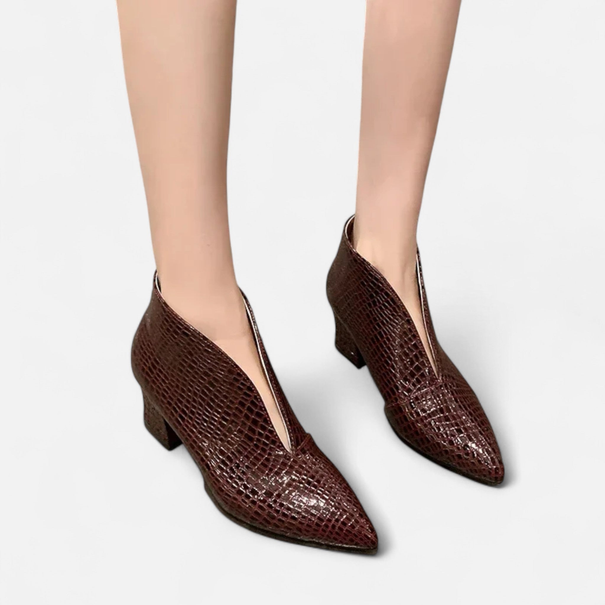 Maison Dresson | Women’s Patent Leather V-Cut Ankle Boots