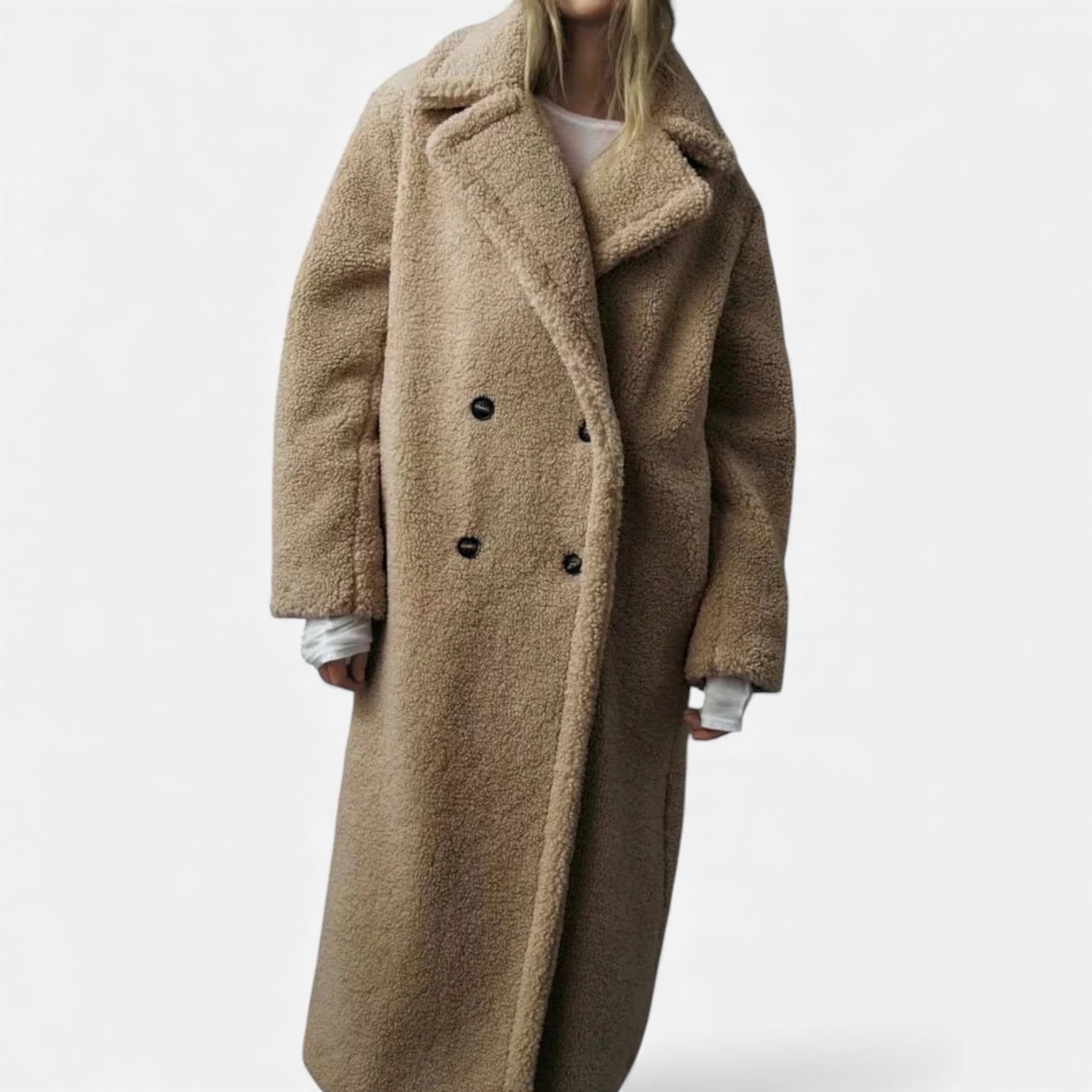 Maison Dresson | Women’s Long Double-Breasted Teddy Coat