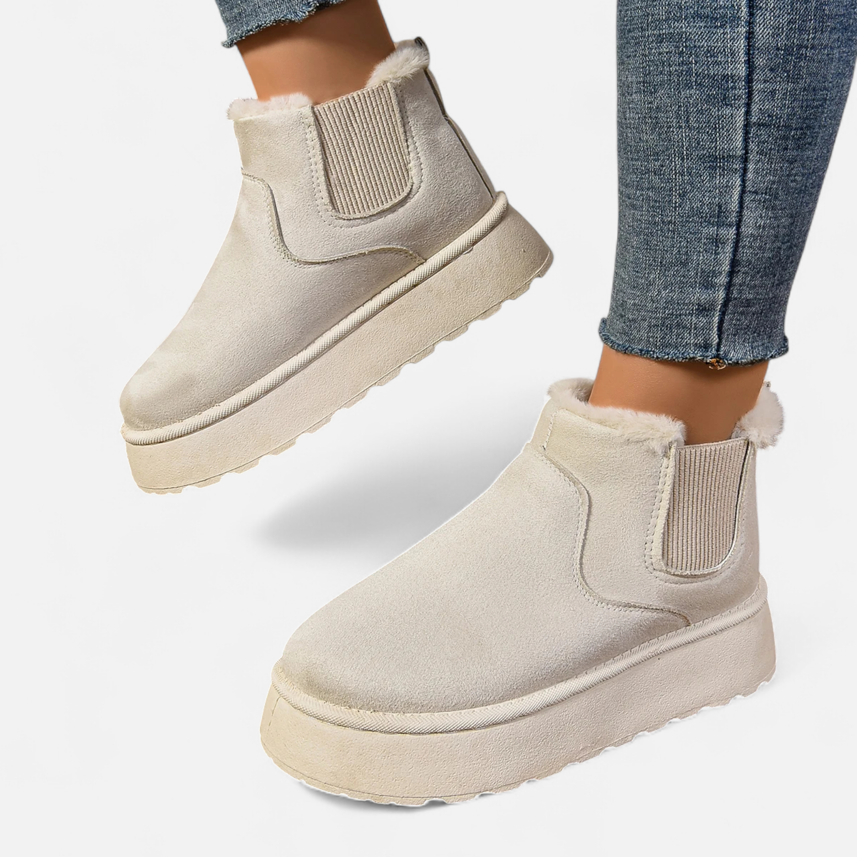 Maison Dresson | Women’s Short Plush Platform Ankle Boots