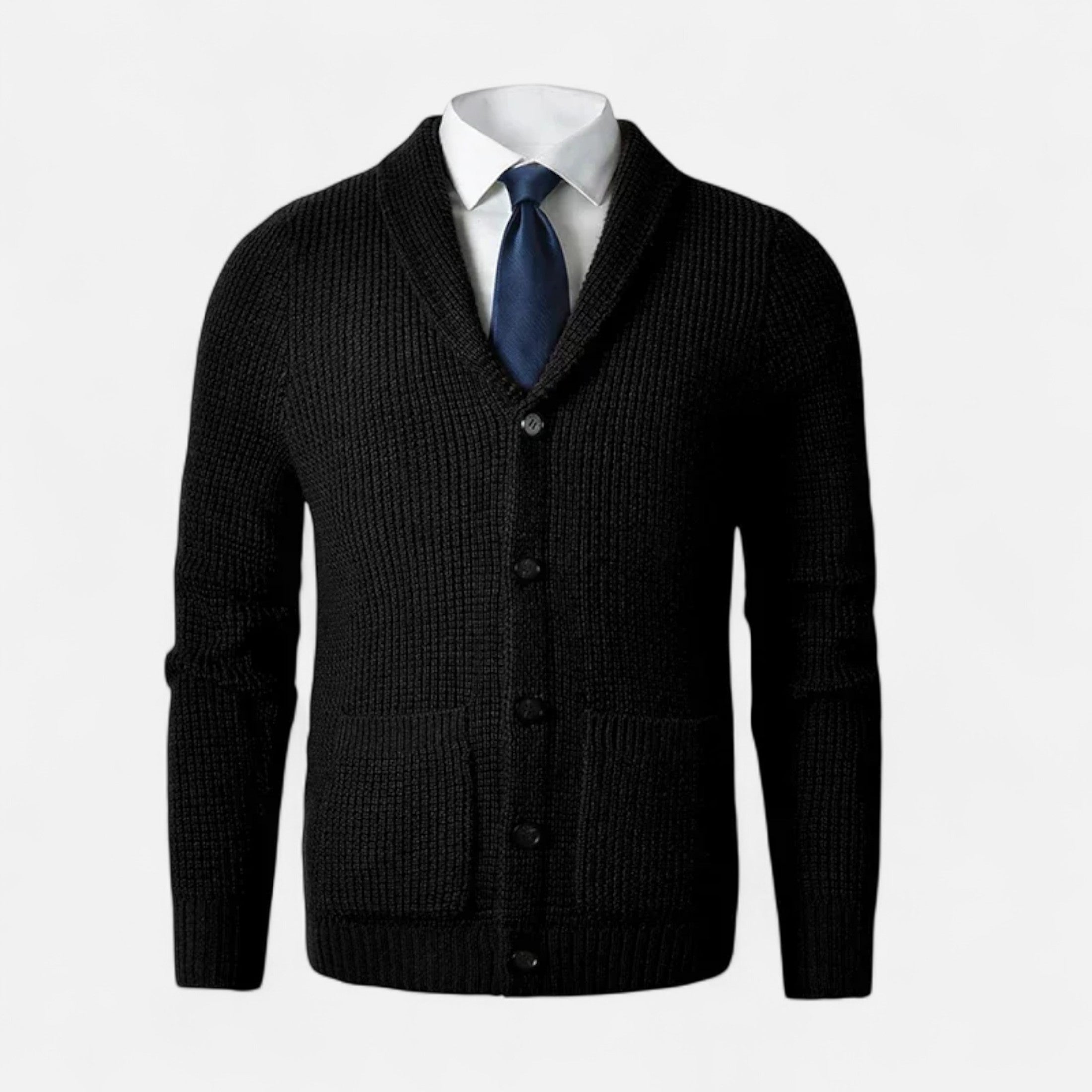 Maison Dresson | Men’s Button-Up Wool Cardigan – Classic Slim Fit Style