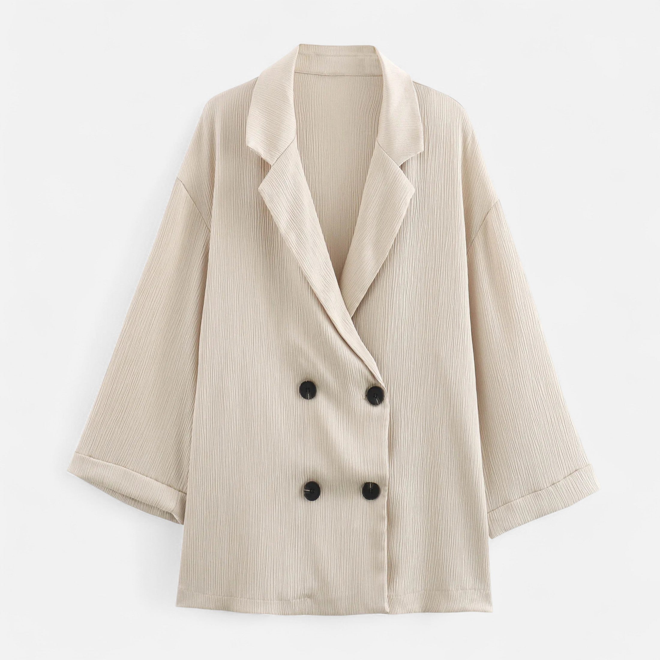 Maison Dresson | Women’s Wrinkled Suit Jacket & Pants Set – Sculpted Autumn Elegance