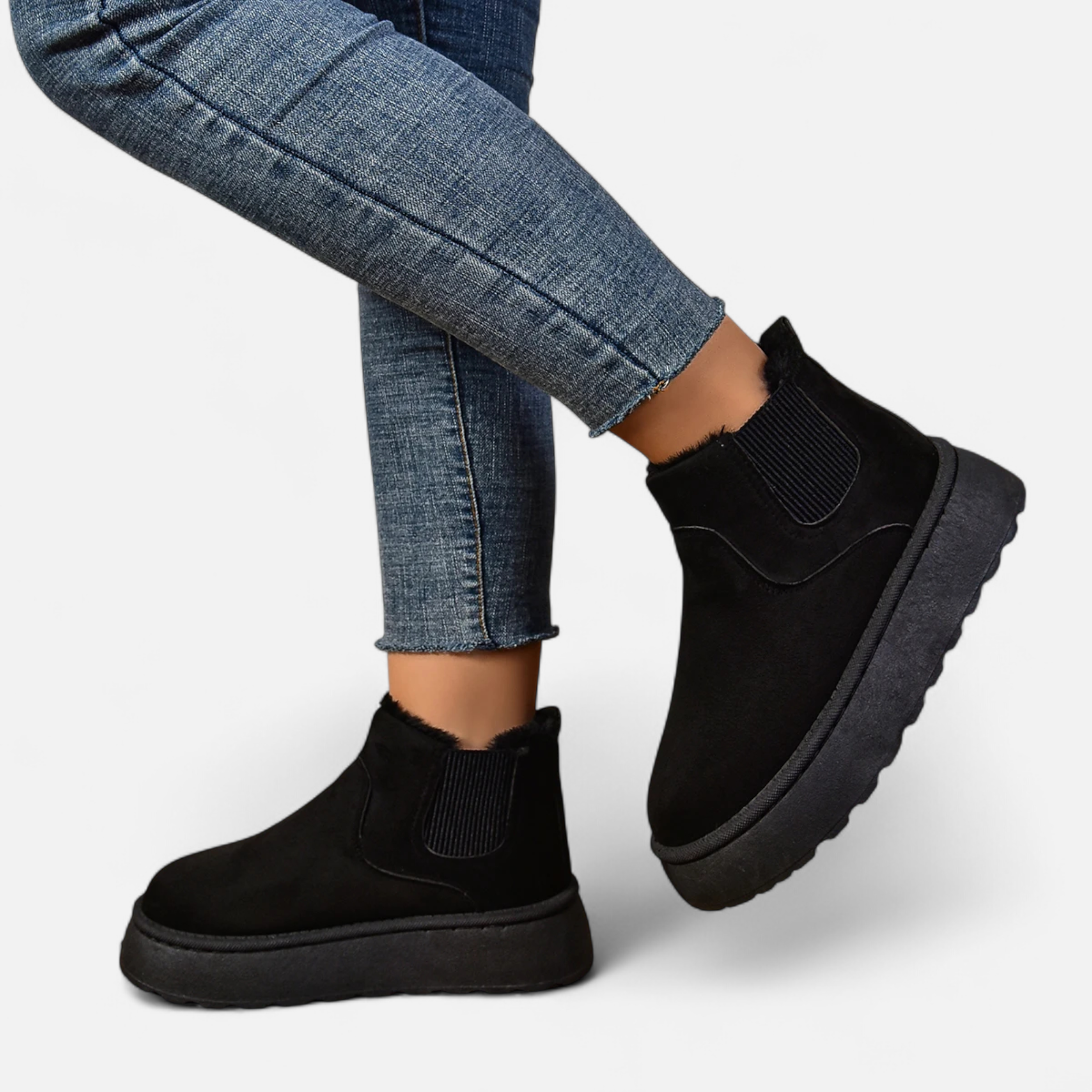 Maison Dresson | Women’s Short Plush Platform Ankle Boots