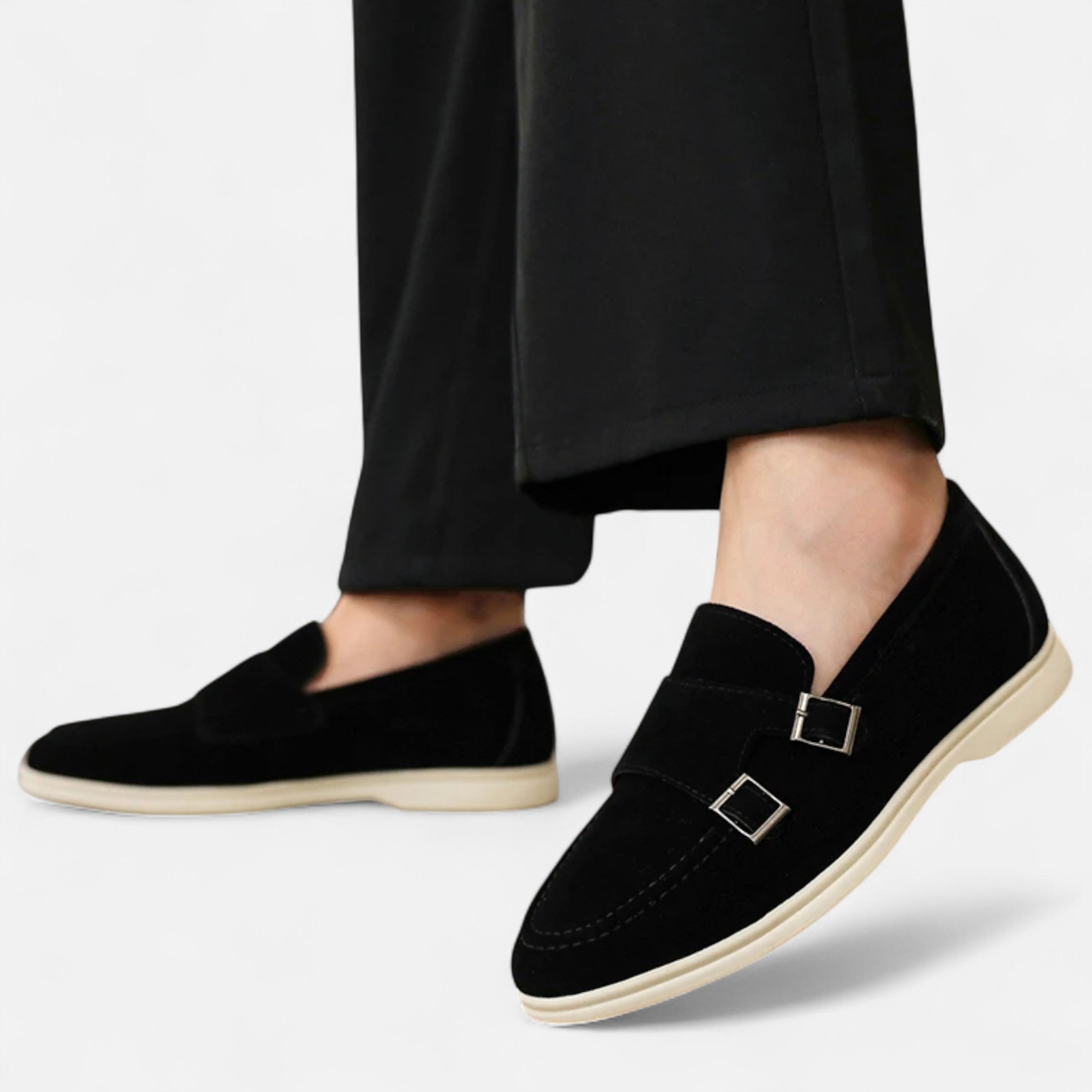 Maison Dresson | Men’s Suede Monk Strap Loafers – Slip-On Elegance