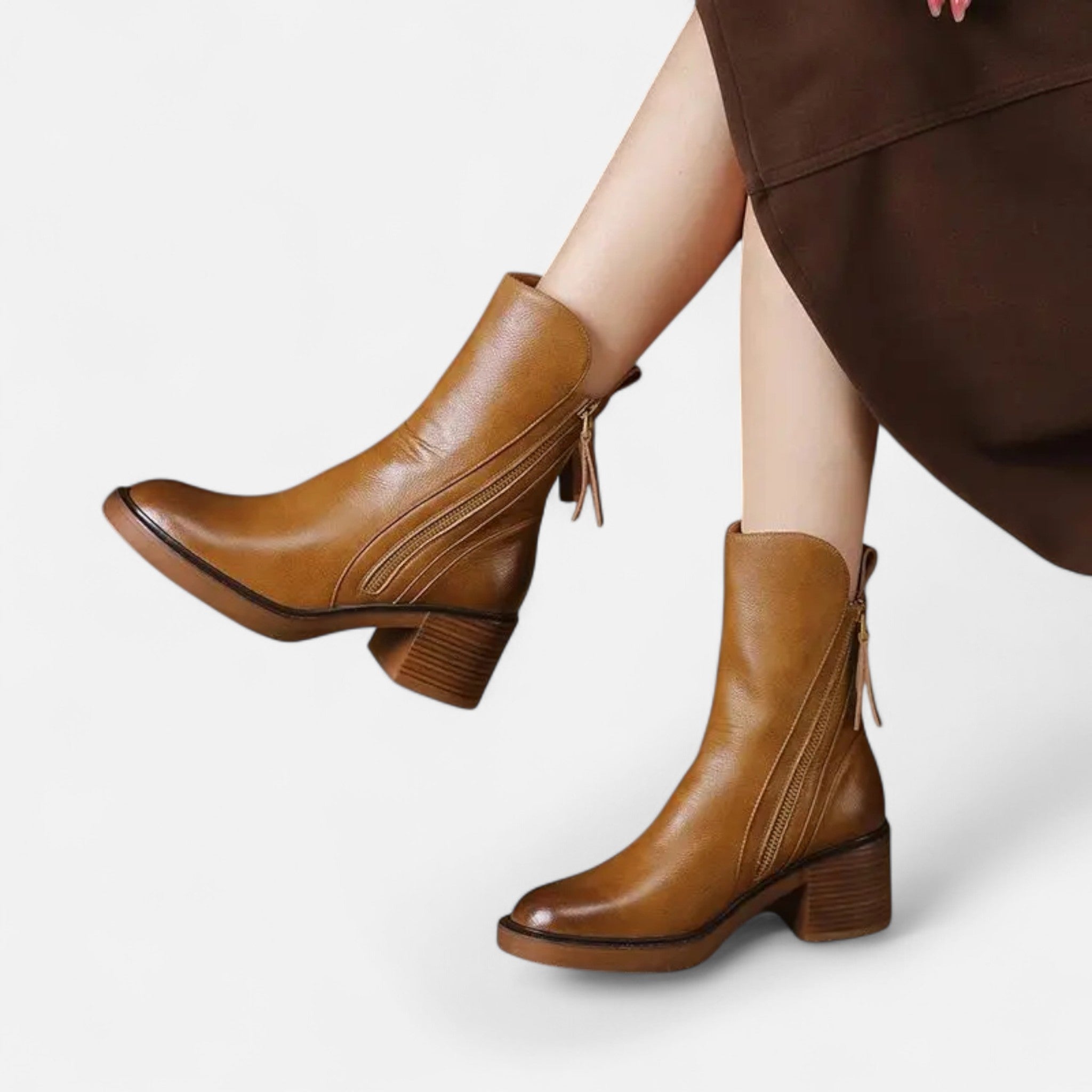 Maison Dresson | Women’s Roman Leather Flat Heel Boots