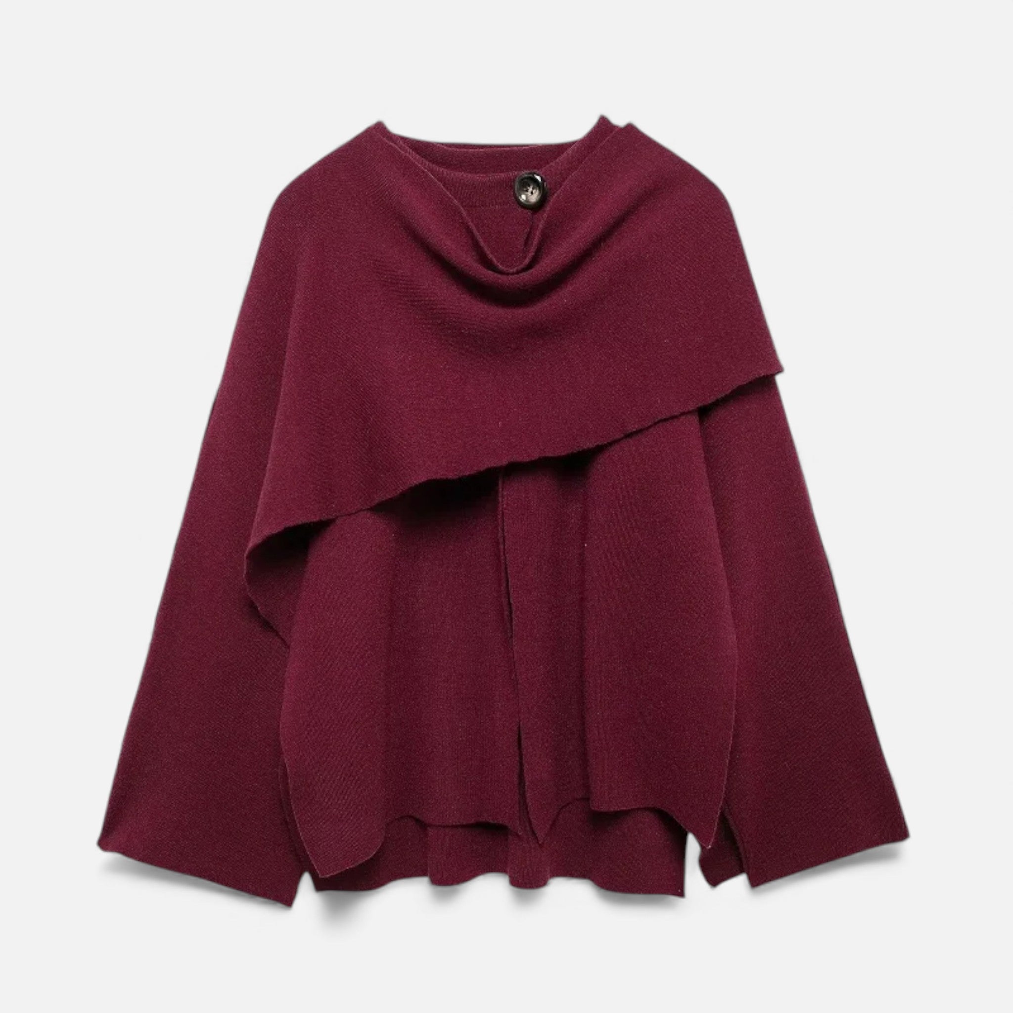 Maison Dresson | Women’s Elegant Wool-Feel Poncho Cardigan