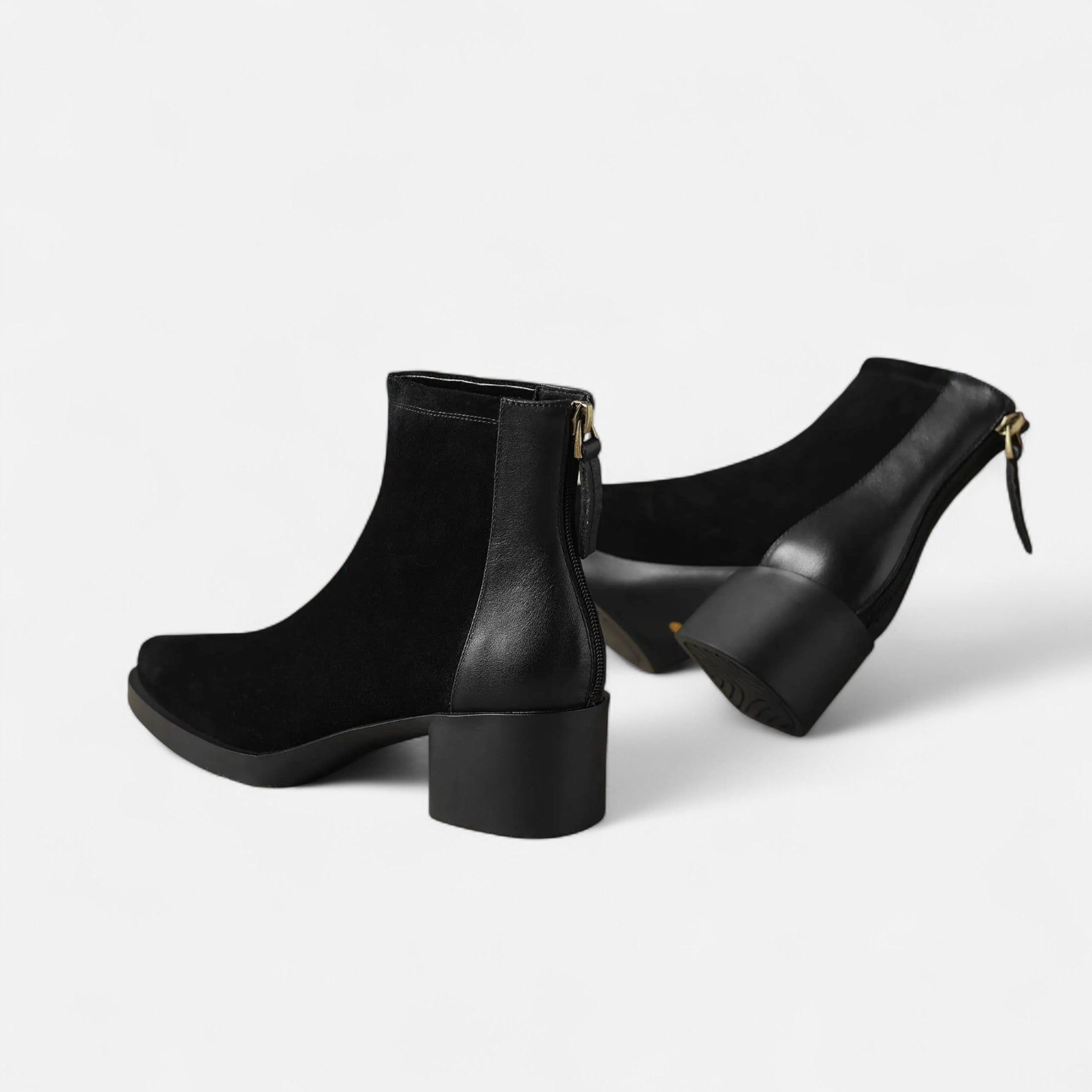 Maison Dresson | Women’s Suede Ankle Boots – Square Toe Mid-Heel