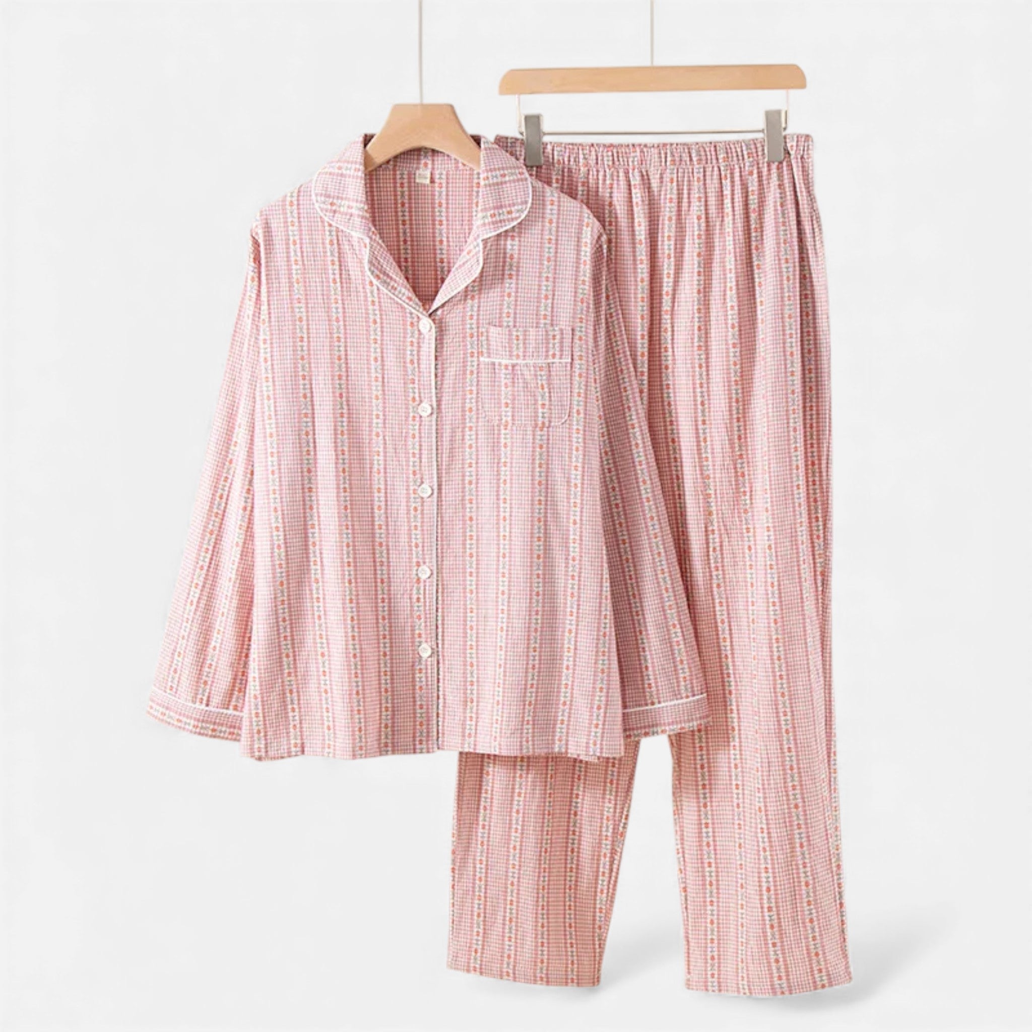 Maison Dresson | Women’s Pure Cotton Pyjama Set with Cardigan Style