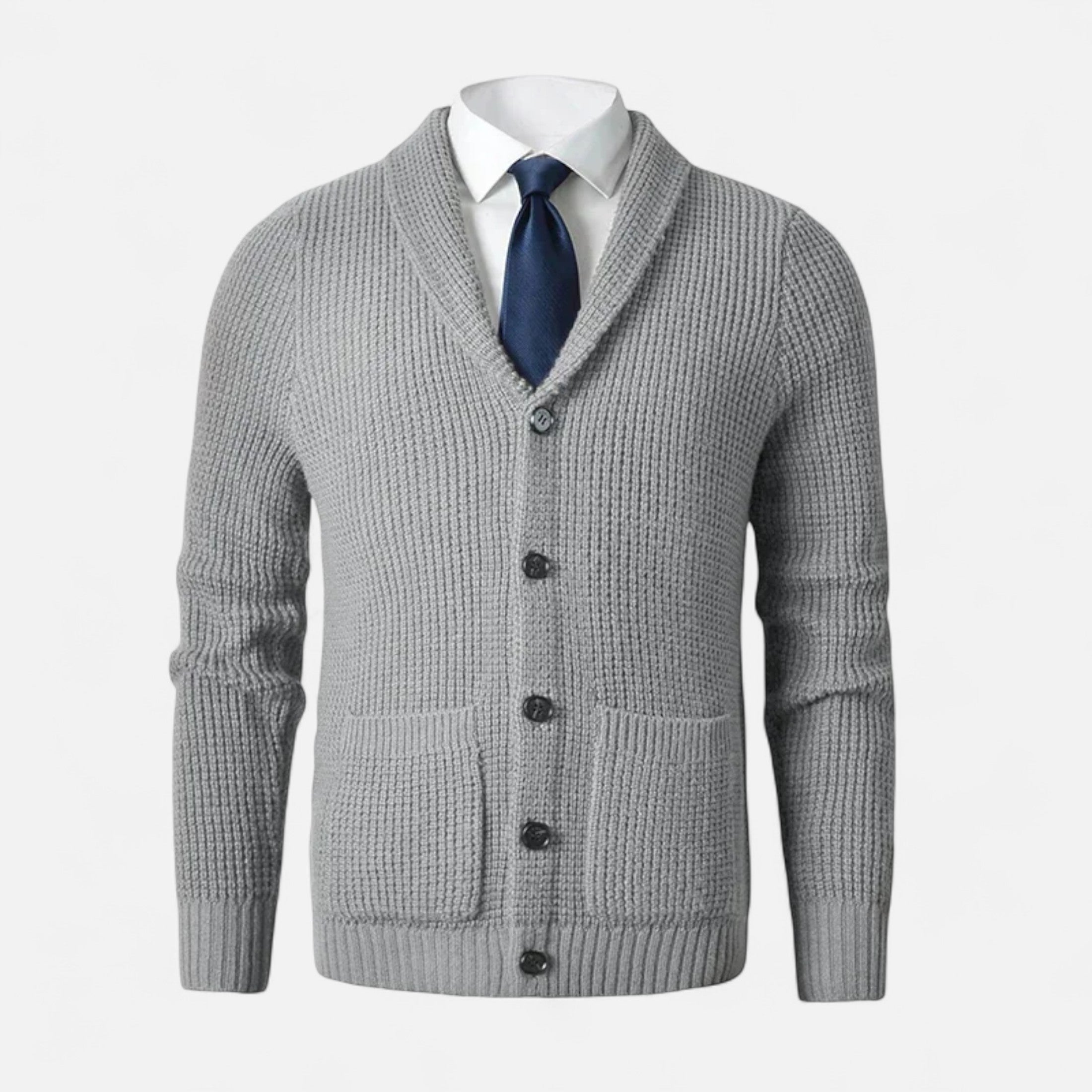 Maison Dresson | Men’s Button-Up Wool Cardigan – Classic Slim Fit Style