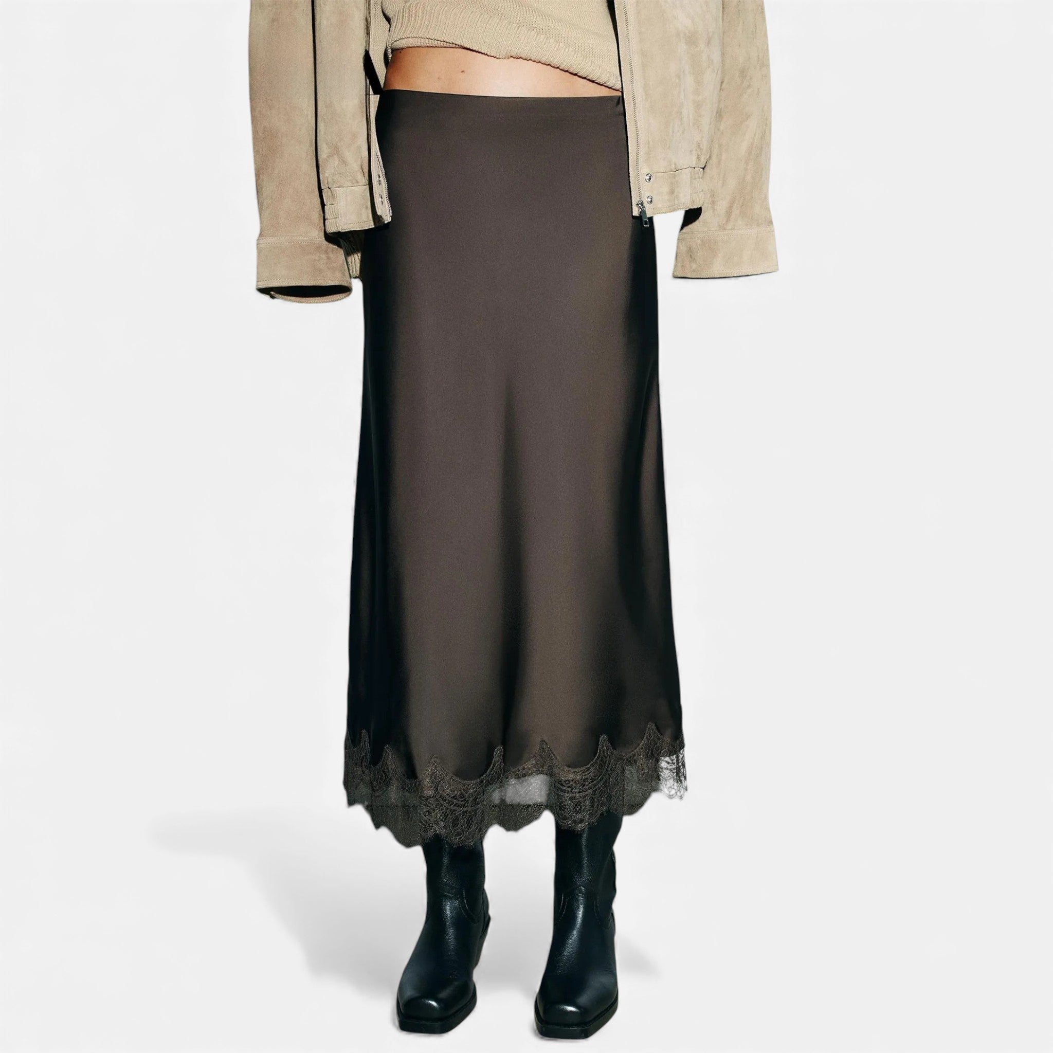 Maison Dresson | Women’s Elegant Satin Midi Skirt