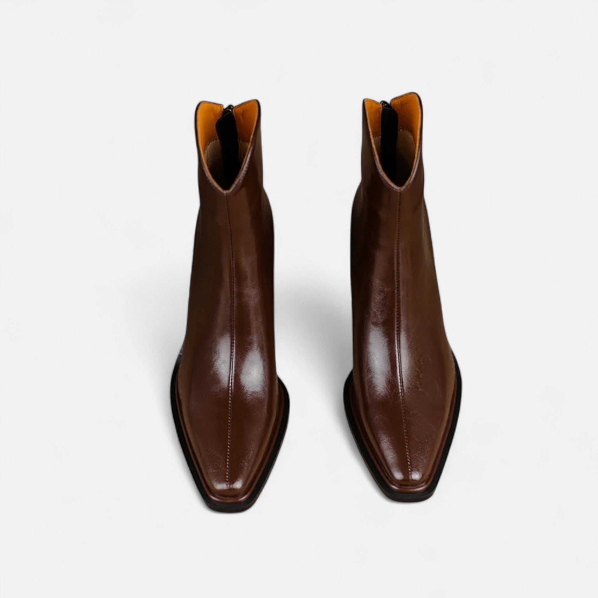 Maison Dresson | Women’s Pointed Toe PU Leather Heeled Boots