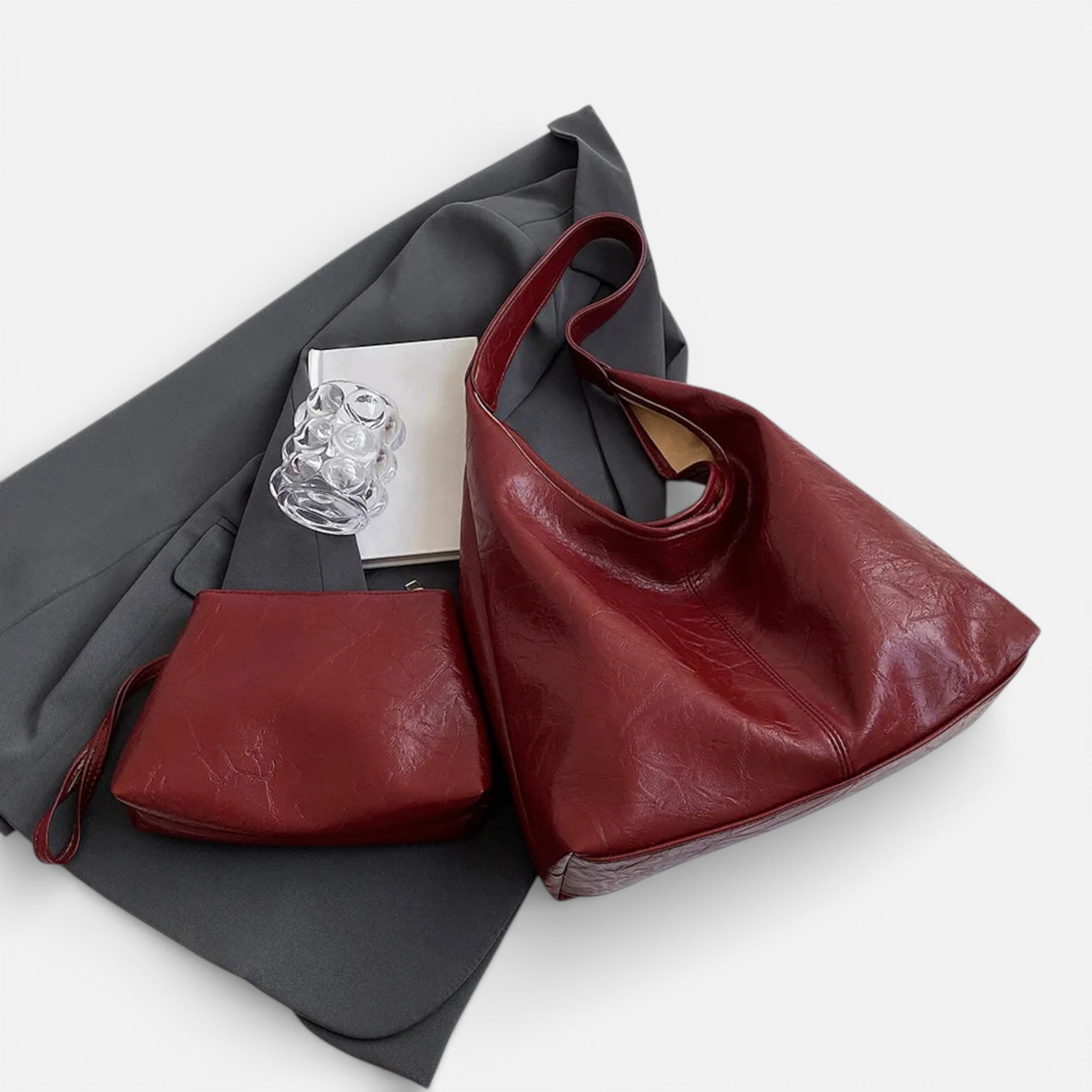 Maison Dresson | Women’s PU Leather Shoulder Tote Bag Set