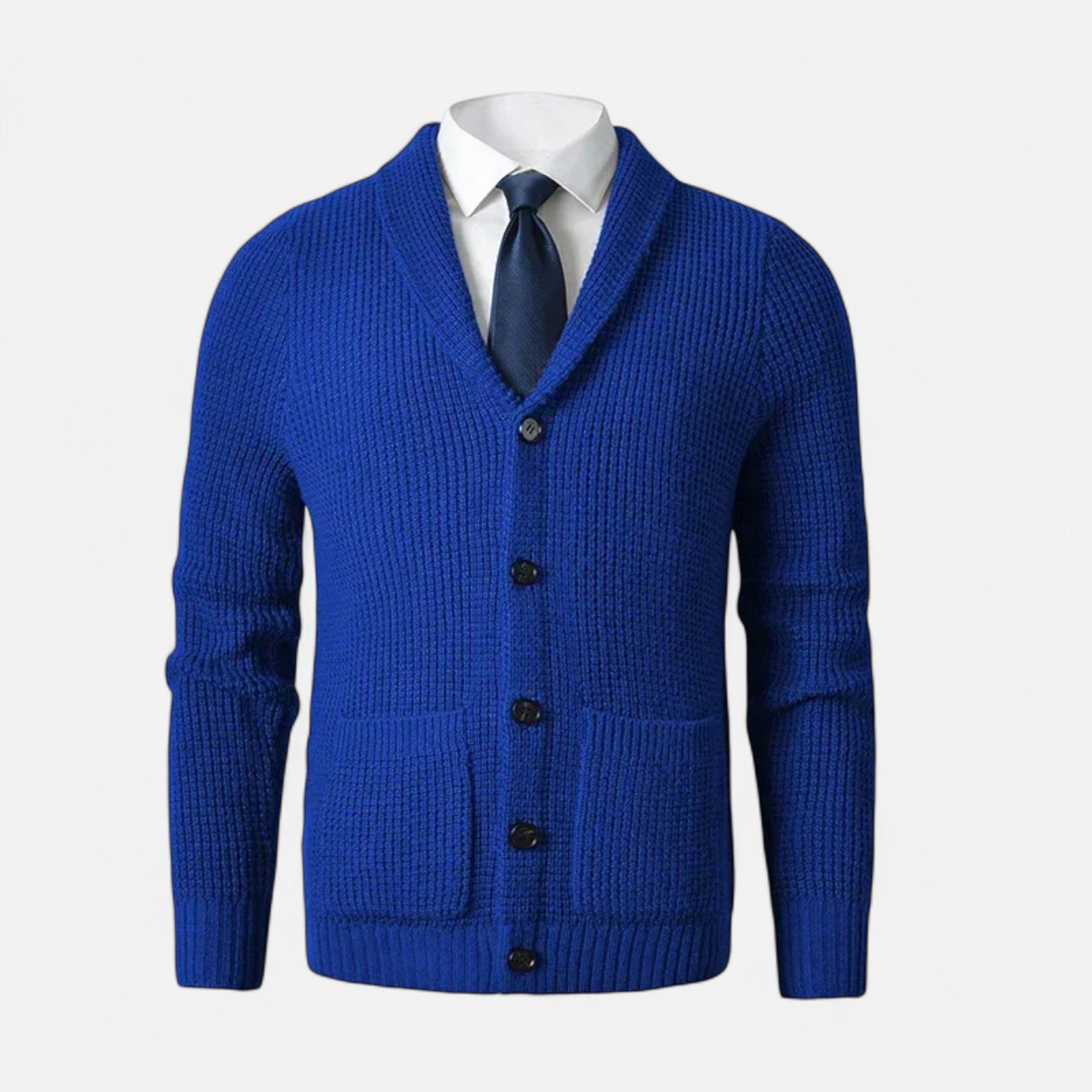 Maison Dresson | Men’s Button-Up Wool Cardigan – Classic Slim Fit Style