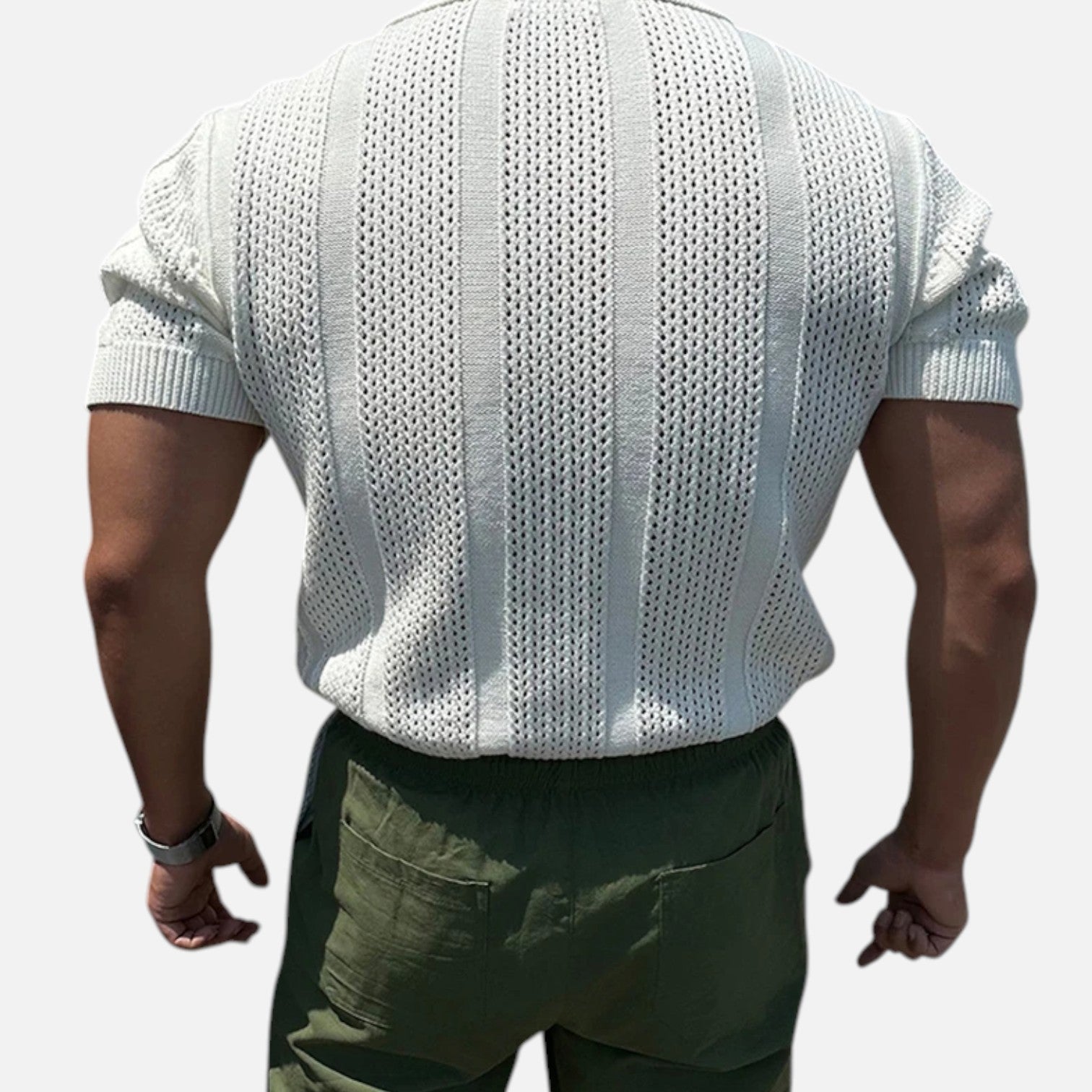 Maison Dresson | Men’s Cotton Mesh Short‑Sleeve Polo – Slim Fit, Vintage‑Inspired Elegance