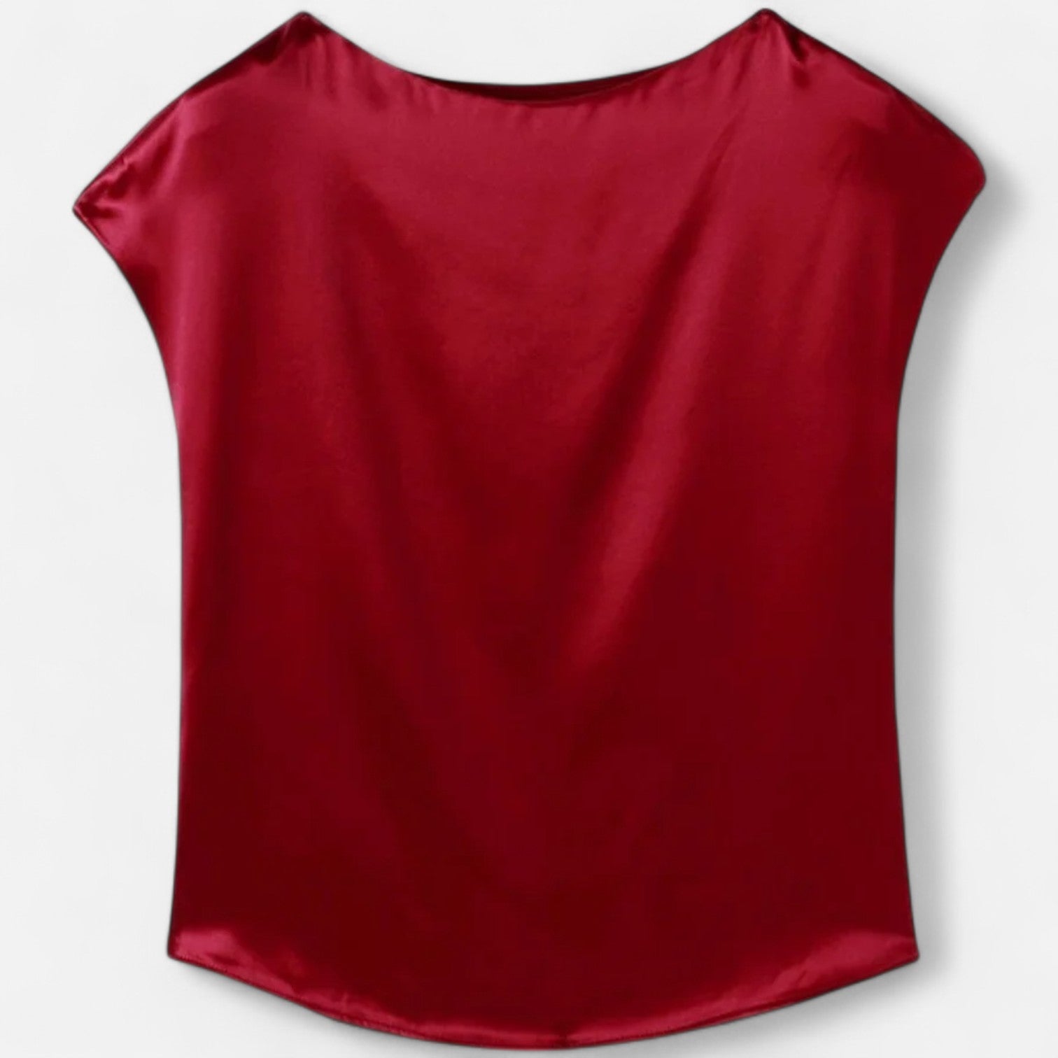 Maison Dresson | Women’s Satin Short Sleeve Blouse – O-Neck Silhouette, Fluid Elegance