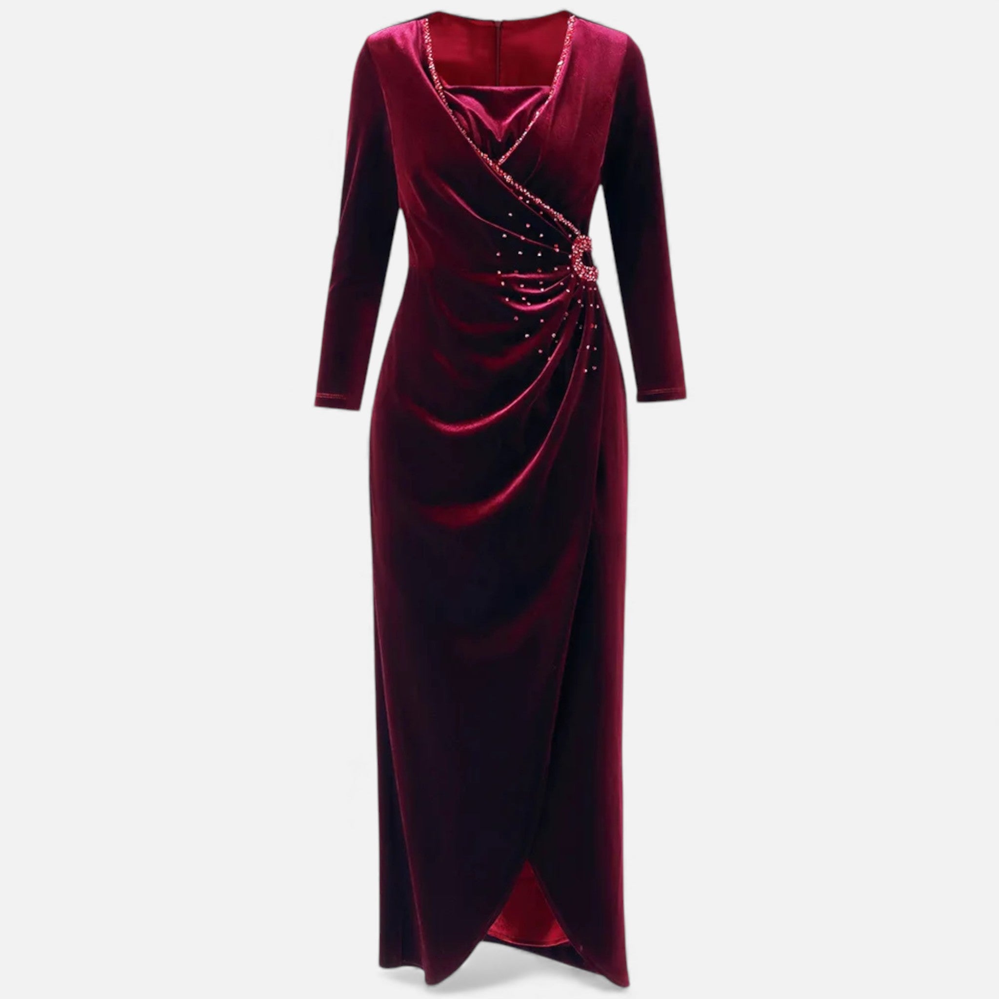 Maison Dresson | Women’s Velvet Draped Wrap Dress