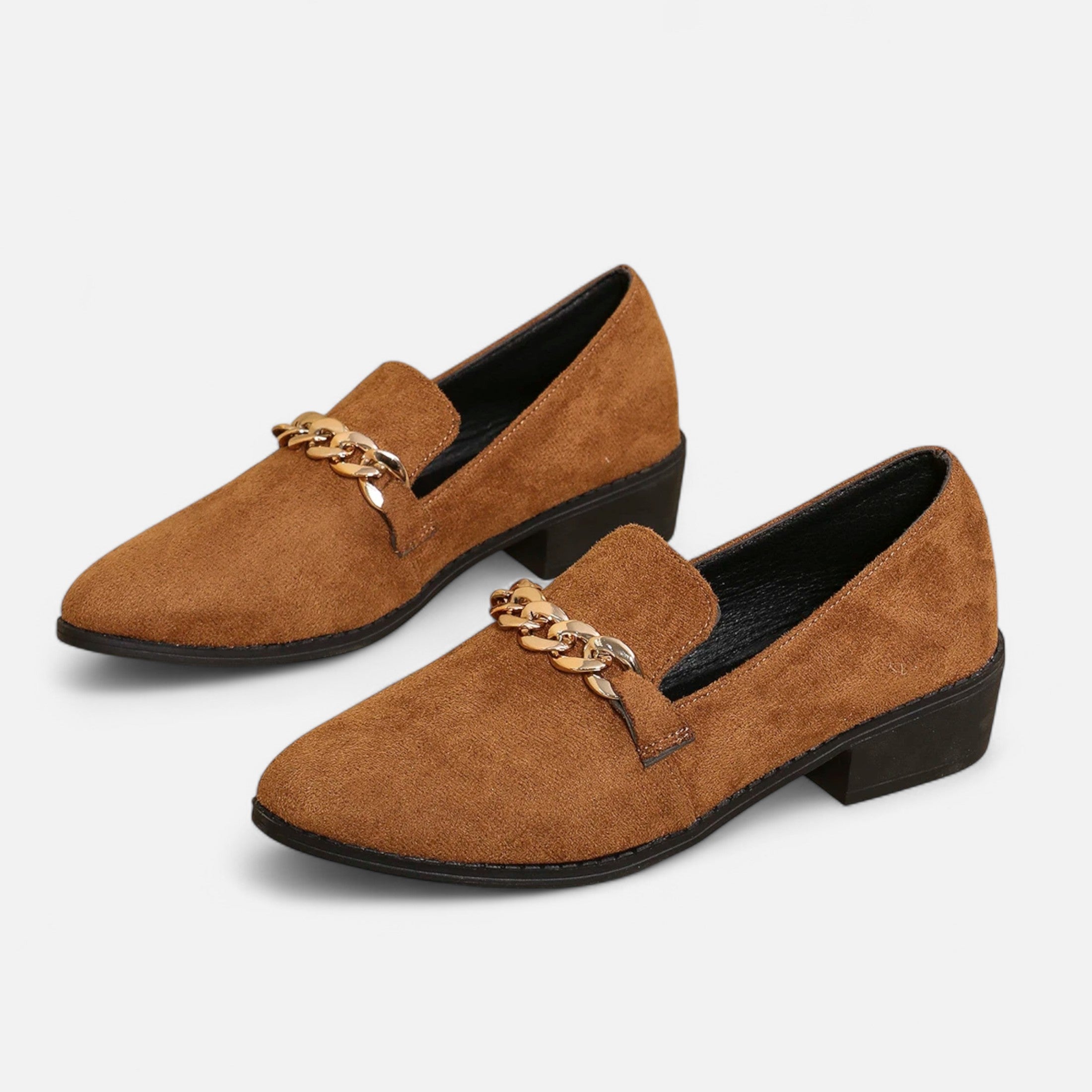 Maison Dresson | Women’s Suede Loafers – Leopard Print Mid-Heel