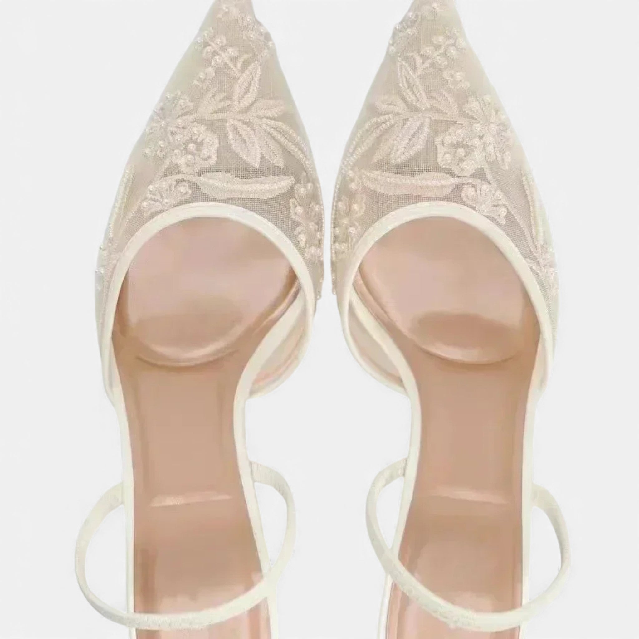 Maison Dresson | Women’s Embroidered Mesh Designer Heels