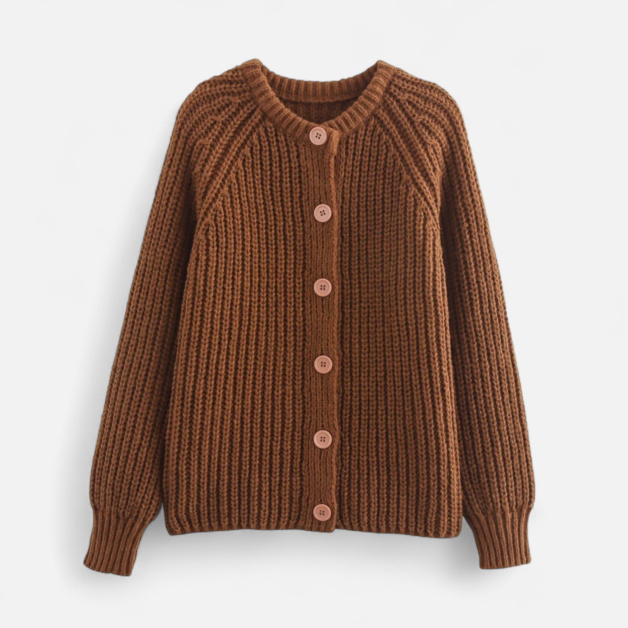 Maison Dresson | Women’s Vintage Round Neck Knit Cardigan – Effortless Autumn Grace