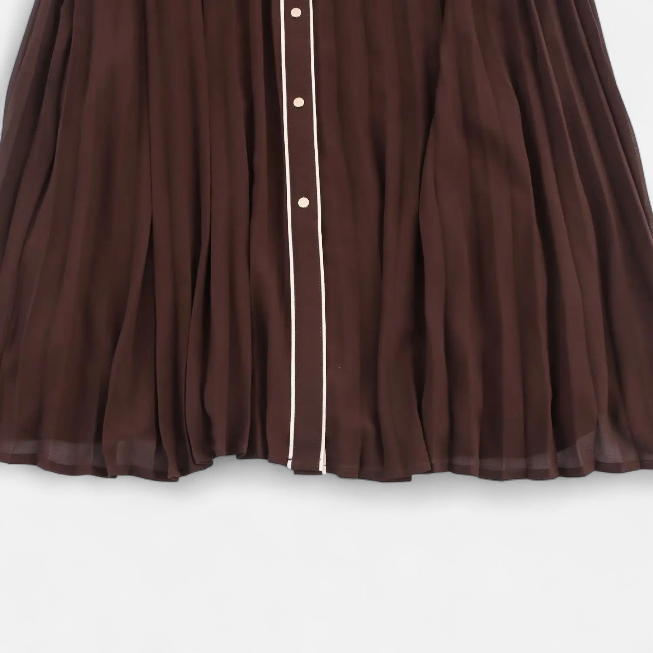 Maison Dresson | Women’s Chiffon Midi Dress – Turn-Down Collar Elegance