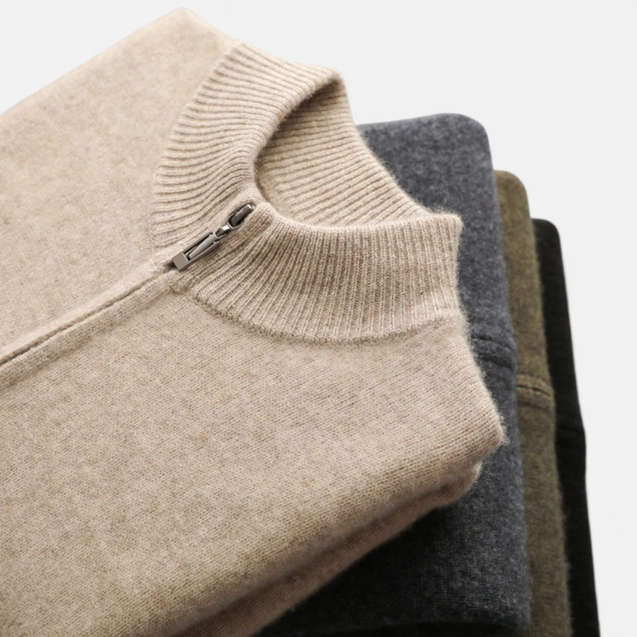 Maison Dresson | Men’s Merino Wool Zip Sweater