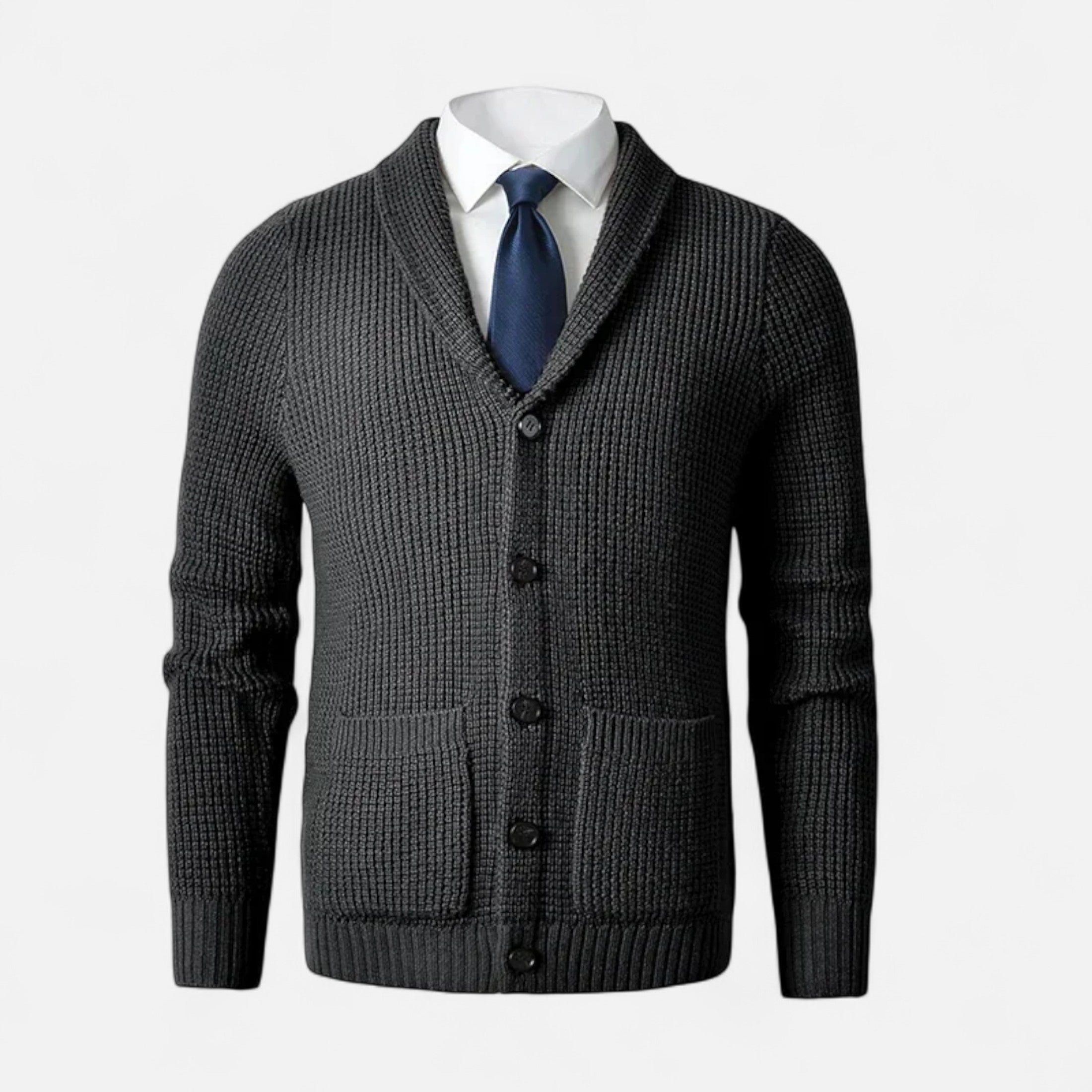 Maison Dresson | Men’s Button-Up Wool Cardigan – Classic Slim Fit Style